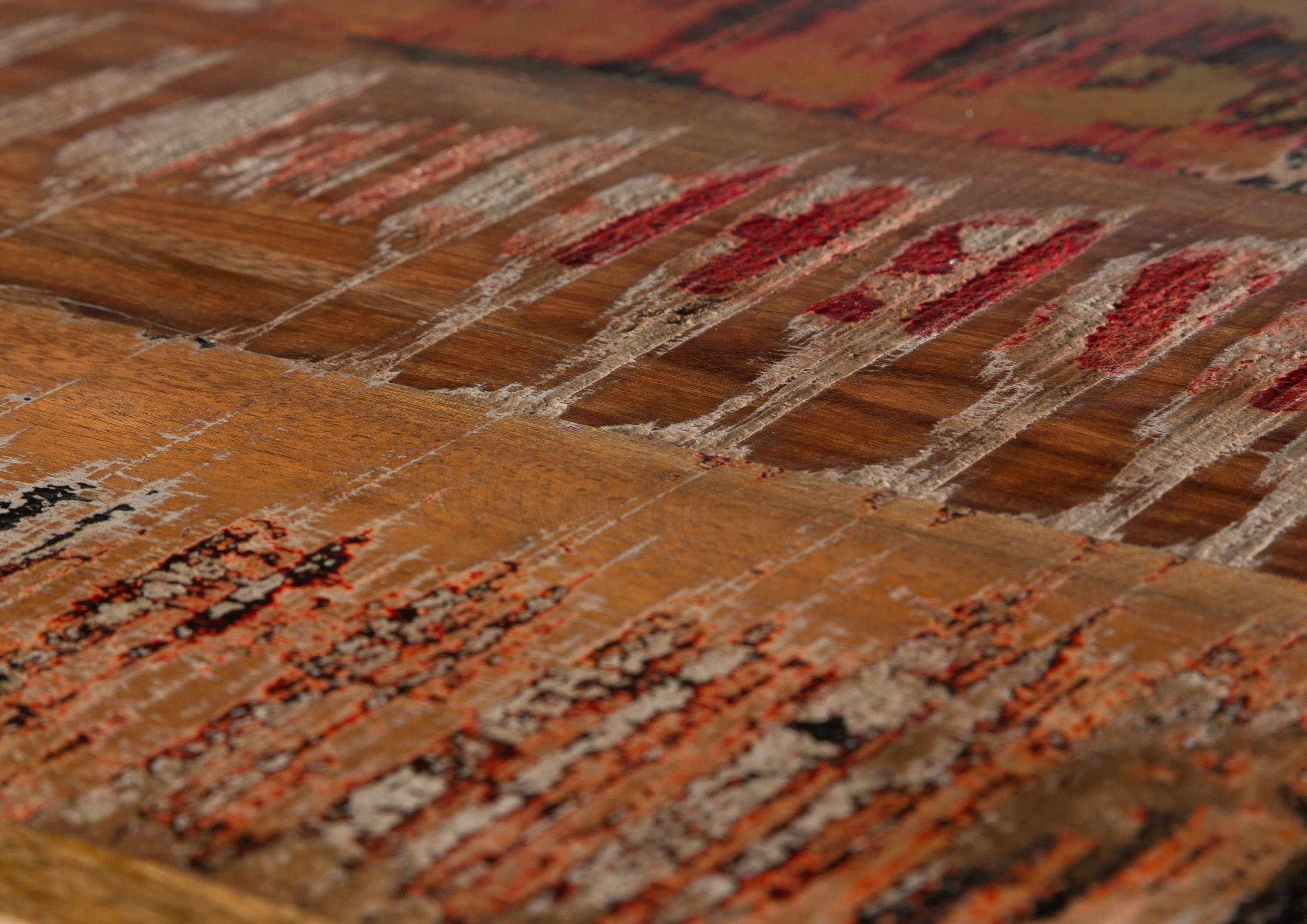 Massivmoebel24 Highboard NATURE OF SPIRIT (Massivholz), Altholz 160x40x140 mehrfarbig lackiert NATURE OF SPIRIT #139