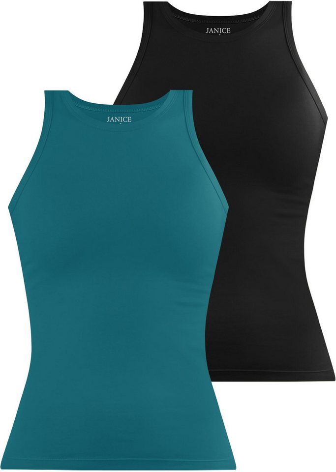 Janice Tanktop 2 x Damen Top hochgeschlossen Nauta Trägertop aus Baumwolle