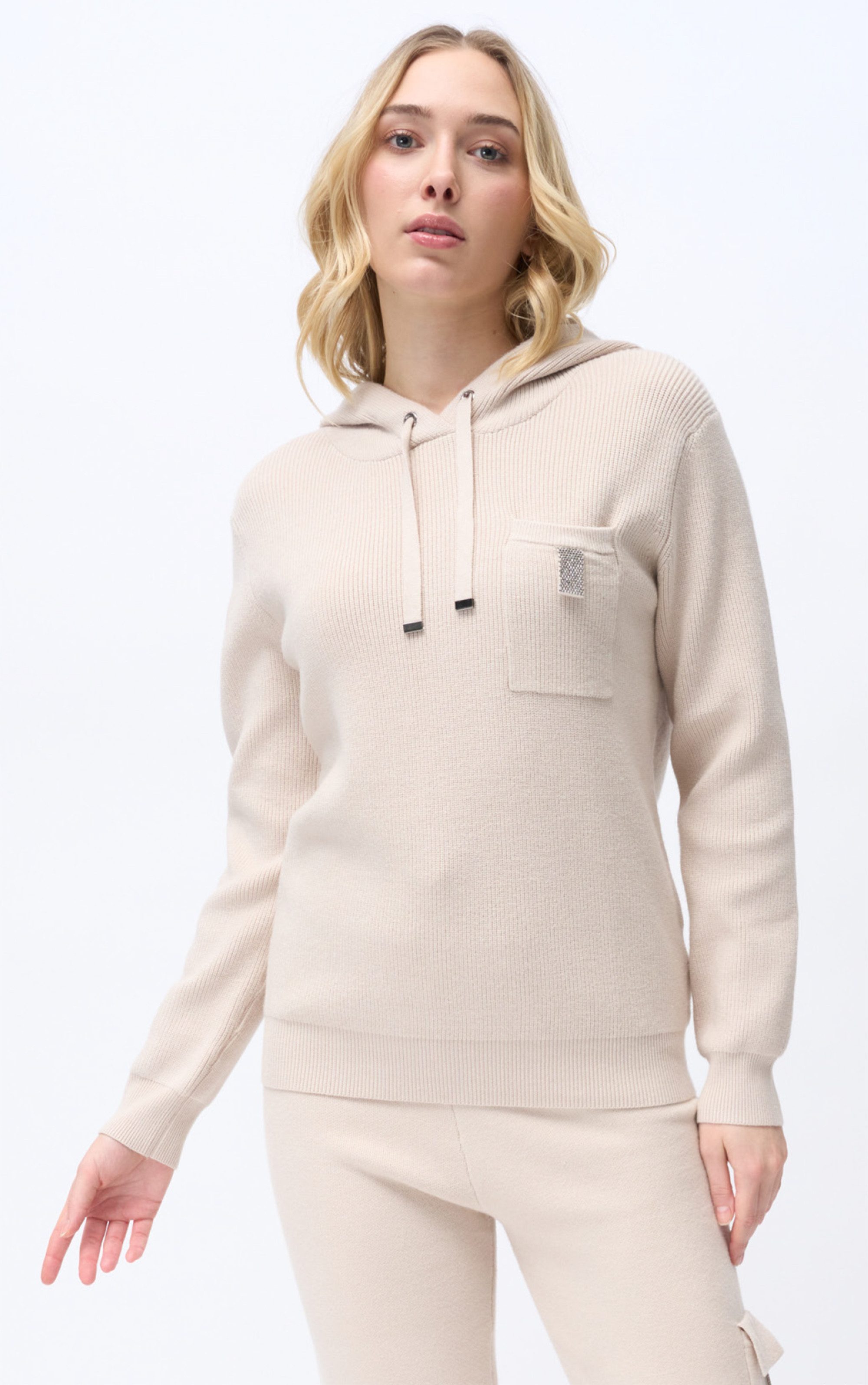 Passioni Strickpullover Kapuzenpullover mit Taschendetail günstig online kaufen