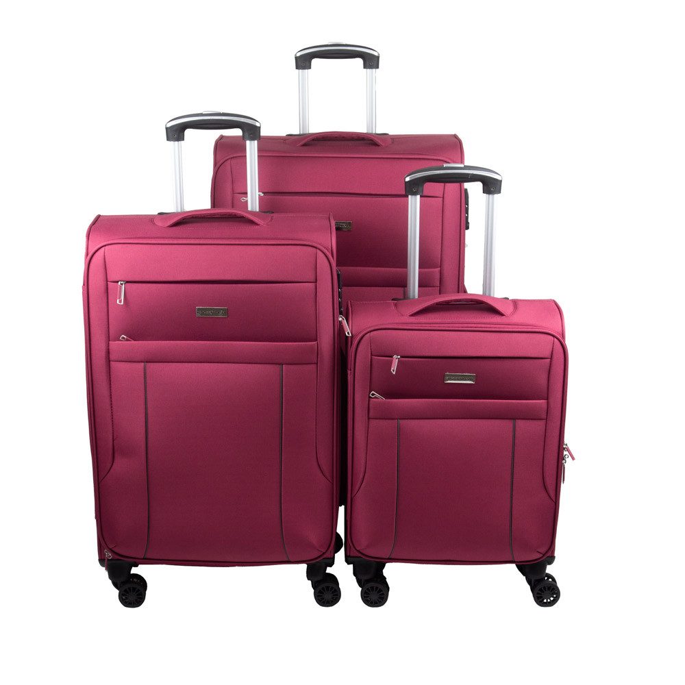 Crosstravel Kofferset Seattle, 4 Rollen, (3 tlg., Weichgepäck Trolley Set)