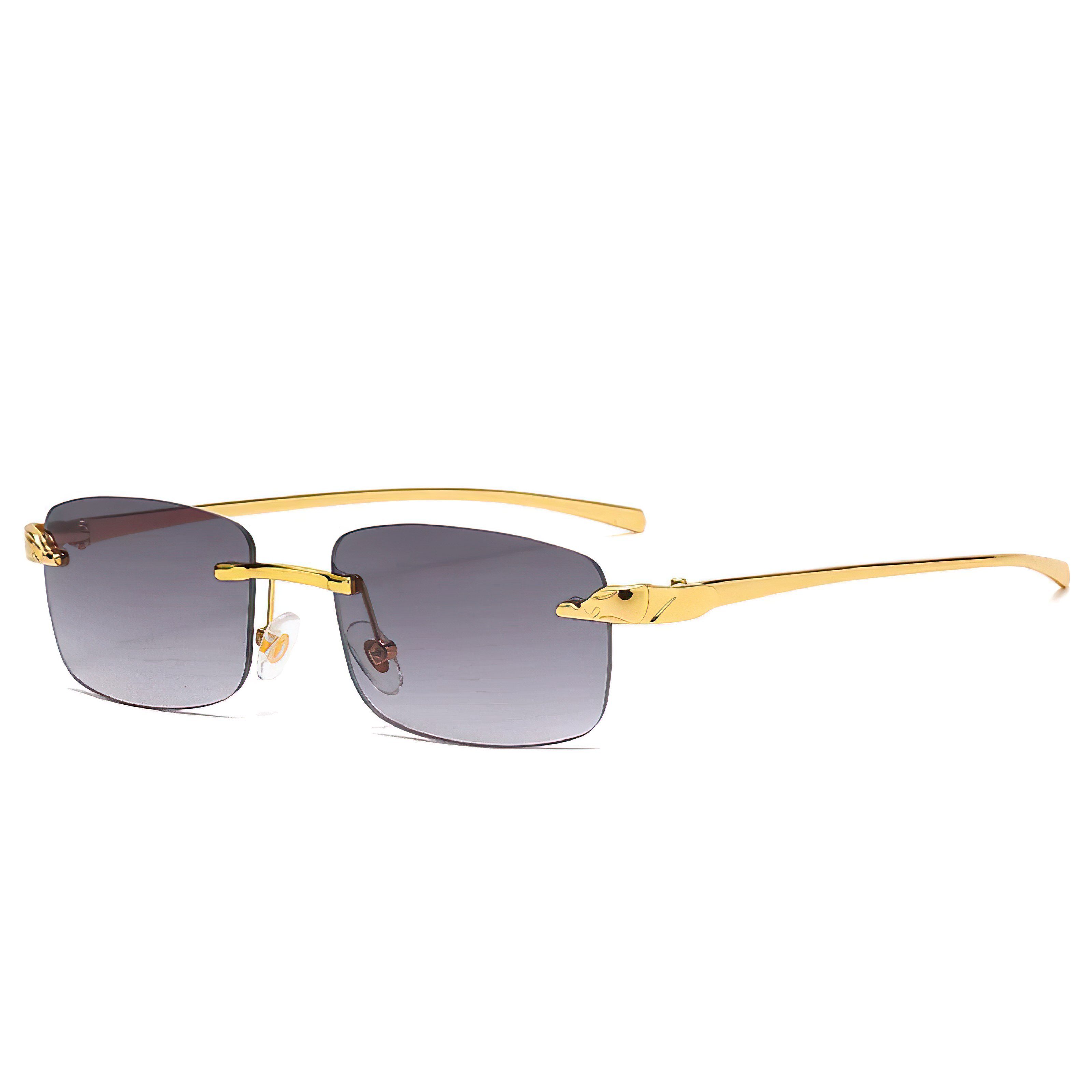 Sonnenbrille Randlos Rechteckig Unisex 4 Farben Rahmenlos Damen Herren Brille