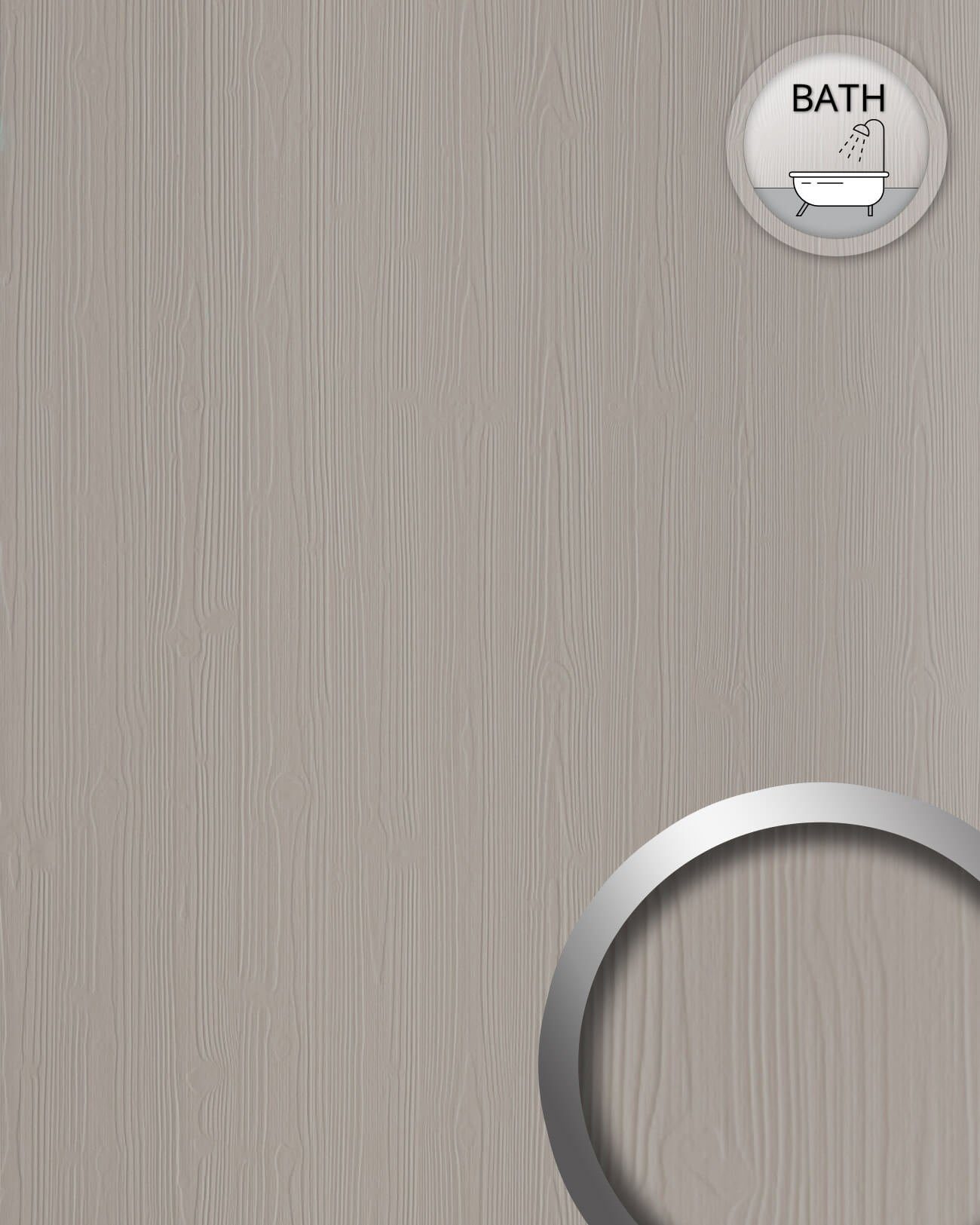 Thumbnail - Wallface Wandpaneel 24791 TIMBER Pale Grey Wandverkleidung unifarben matt beige 2,6 m2, BxL: 100x260 cm, 2.6 qm, (Dekorp...