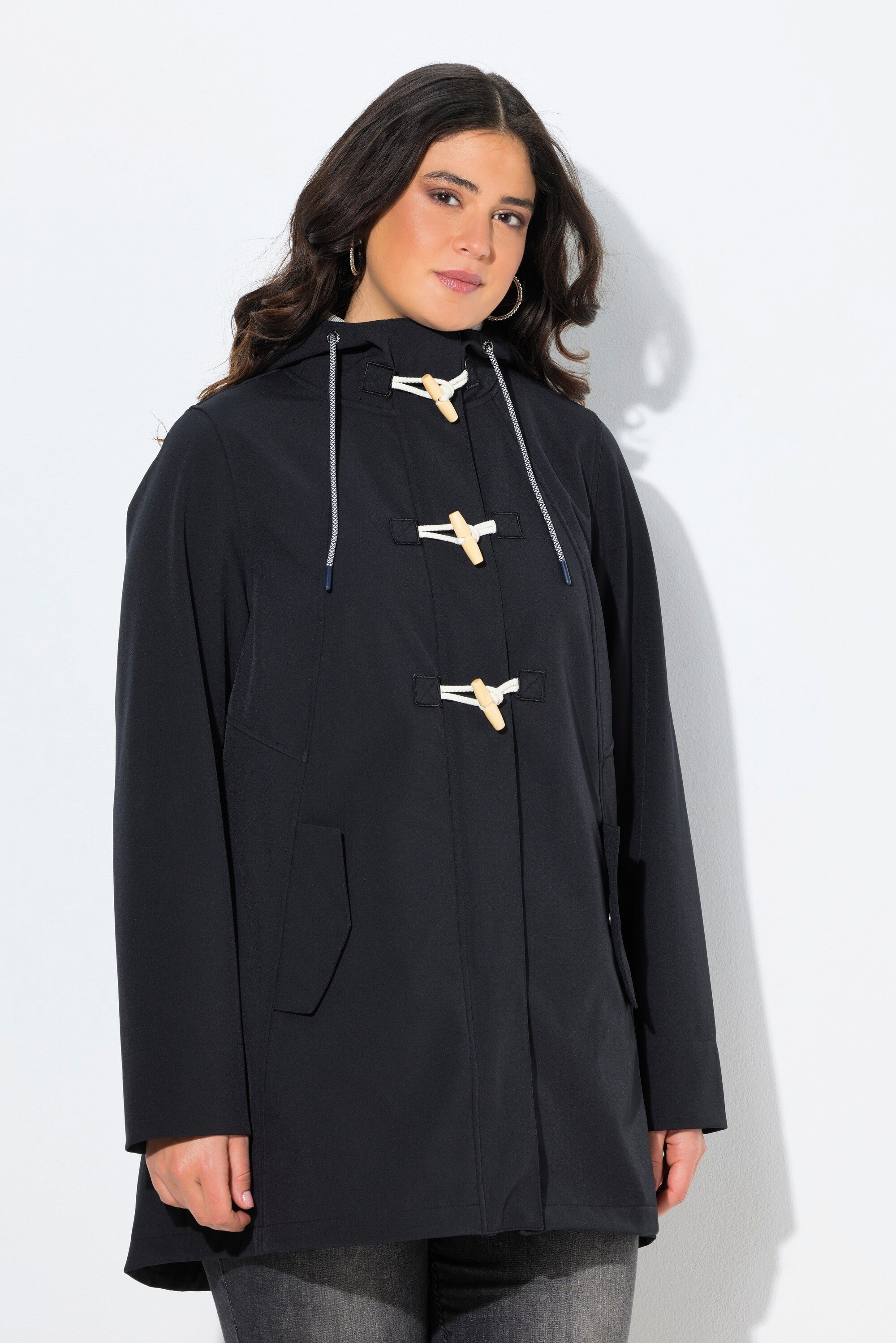 Ulla Popken Softshelljacke HYPRAR Softshelljacke wasserabweisend Knebelknöp günstig online kaufen