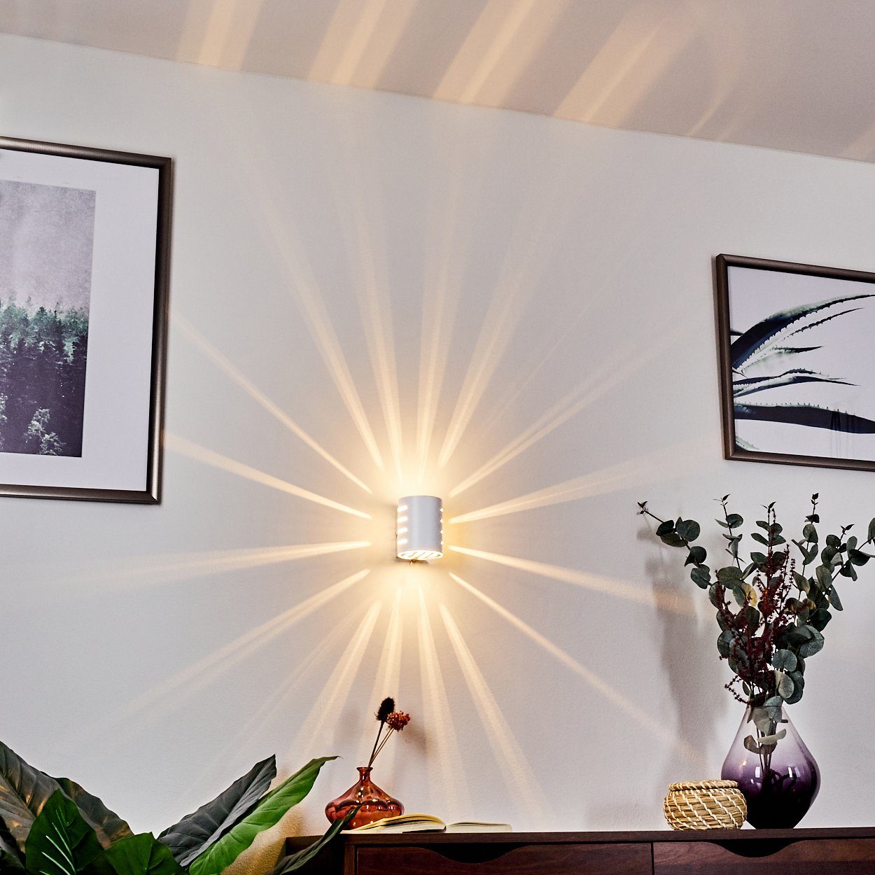 Wandleuchte Wand, aus Lichteffekt »Terne« An-/Ausschalter G9, hofstein Leuchtmittel, an Weiß, ohne in Metall mit der moderne Wandlampe