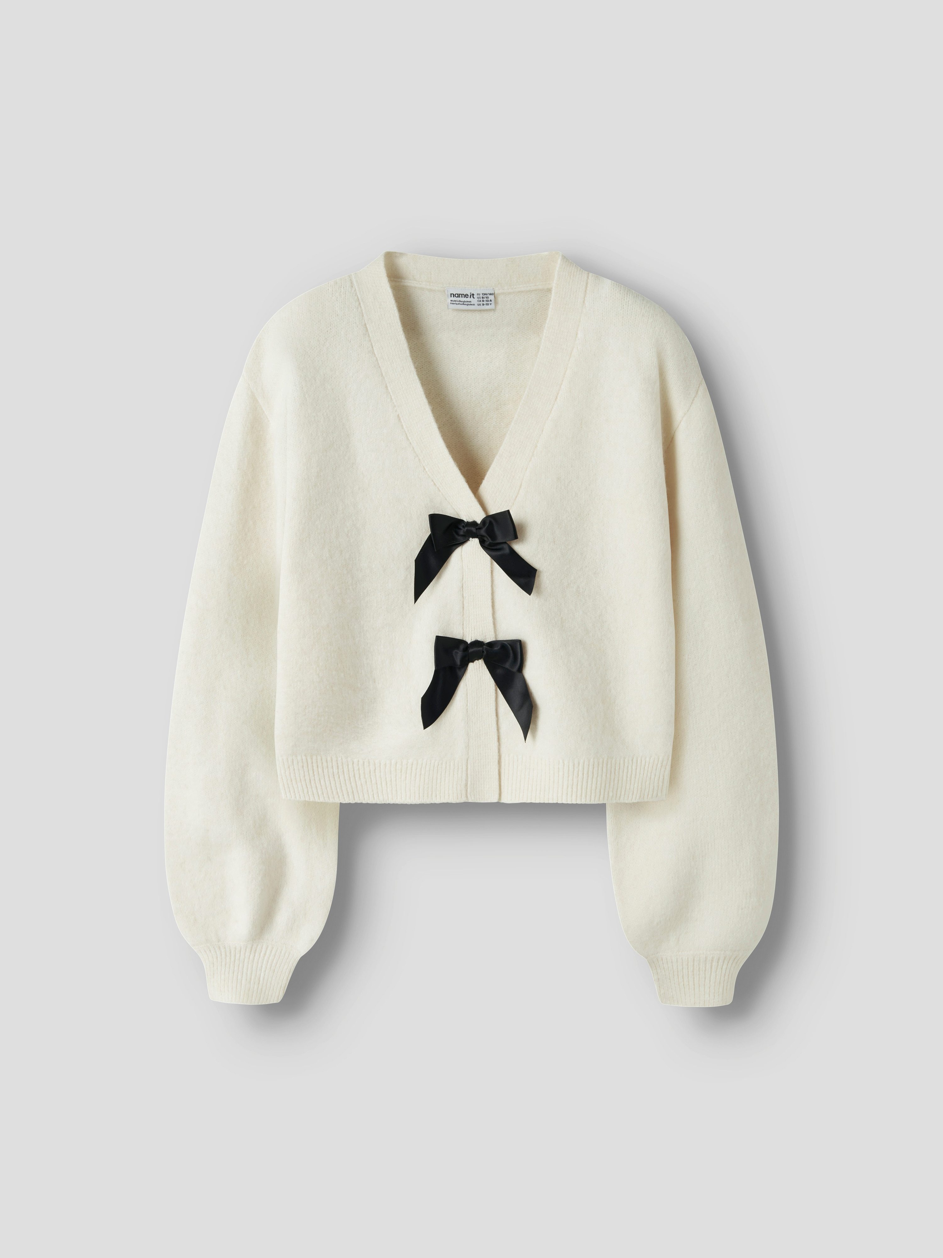 Name It Strickjacke NKFRINA LS KNIT CARD NOOS Materialmix, regular fit, Schleifen Details – Bild 5 von 5