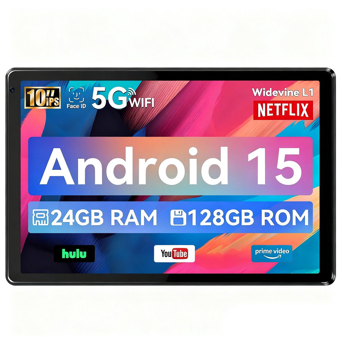 BUFO 10 Zoll, 128GB+1TB Erweiterbar, 1280x800 IPS HD, Wifi 6, Android 15/16 Tablet (10", 128 GB, Android 15, WiFi 6, 24(4+20) GB RAM, GMS-Zertifizierung, 2.4G/5G WLAN)