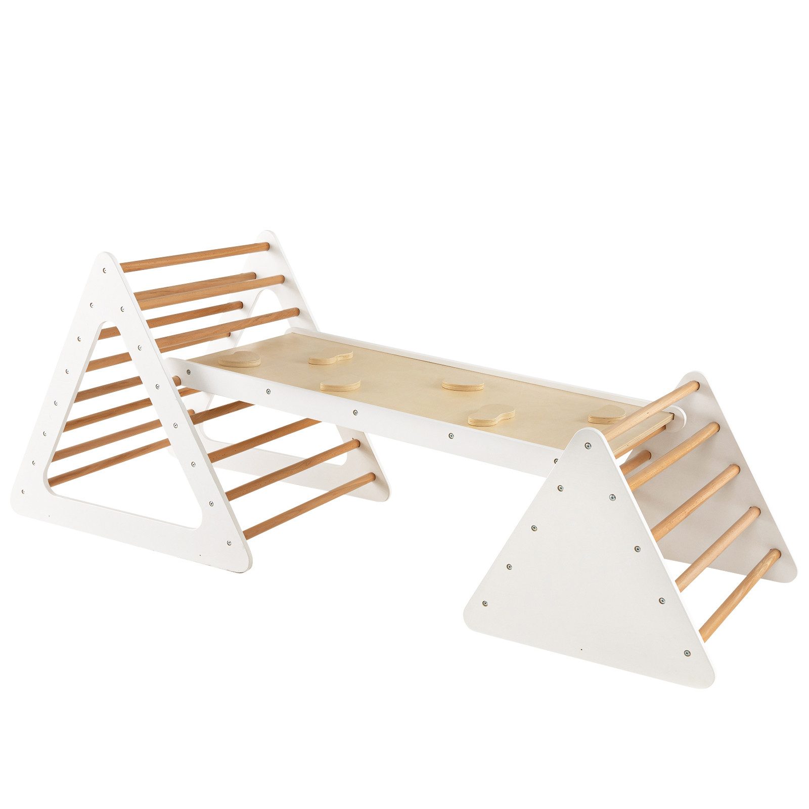 COSTWAY Klettergerüst Kletterdreieck, 3 in 1 mit Rampe