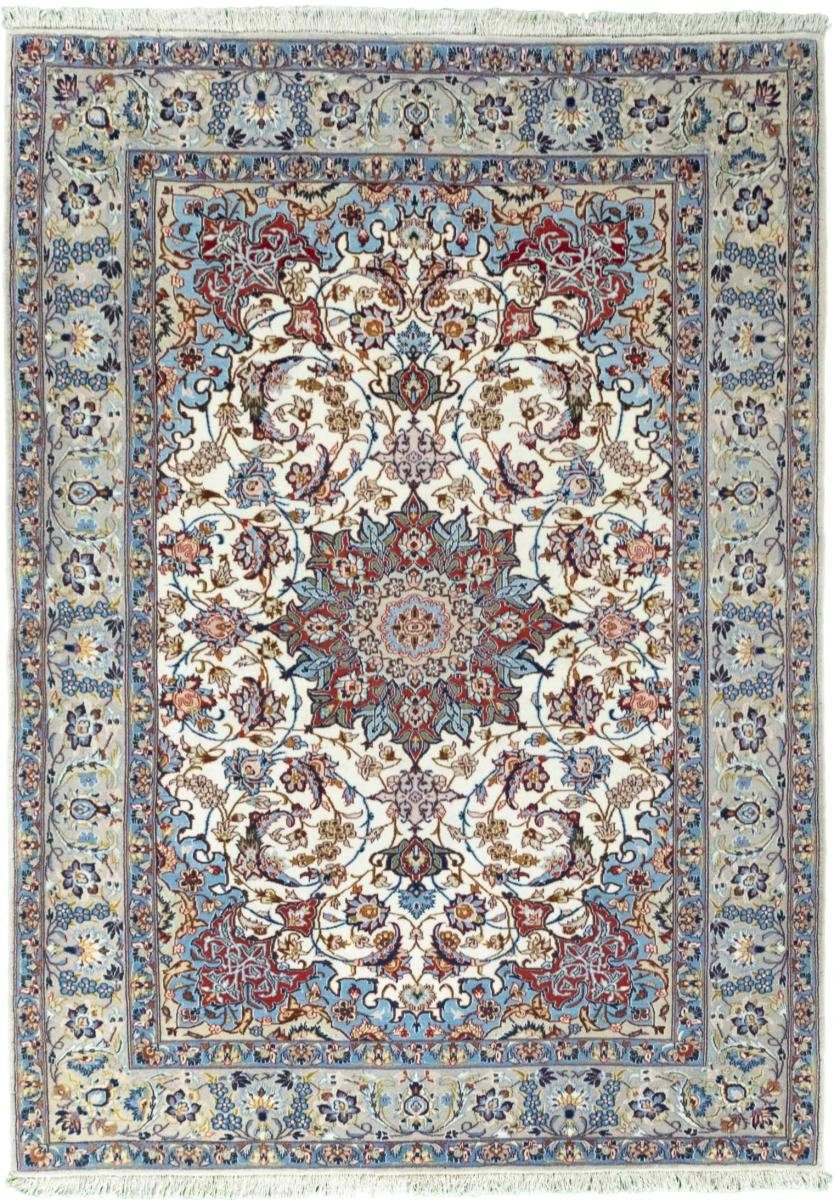 Handgeknüpfter 106x153 mm Orientteppich rechteckig, Orientteppich Isfahan Höhe: 8 Perserteppich, / Nain Trading,