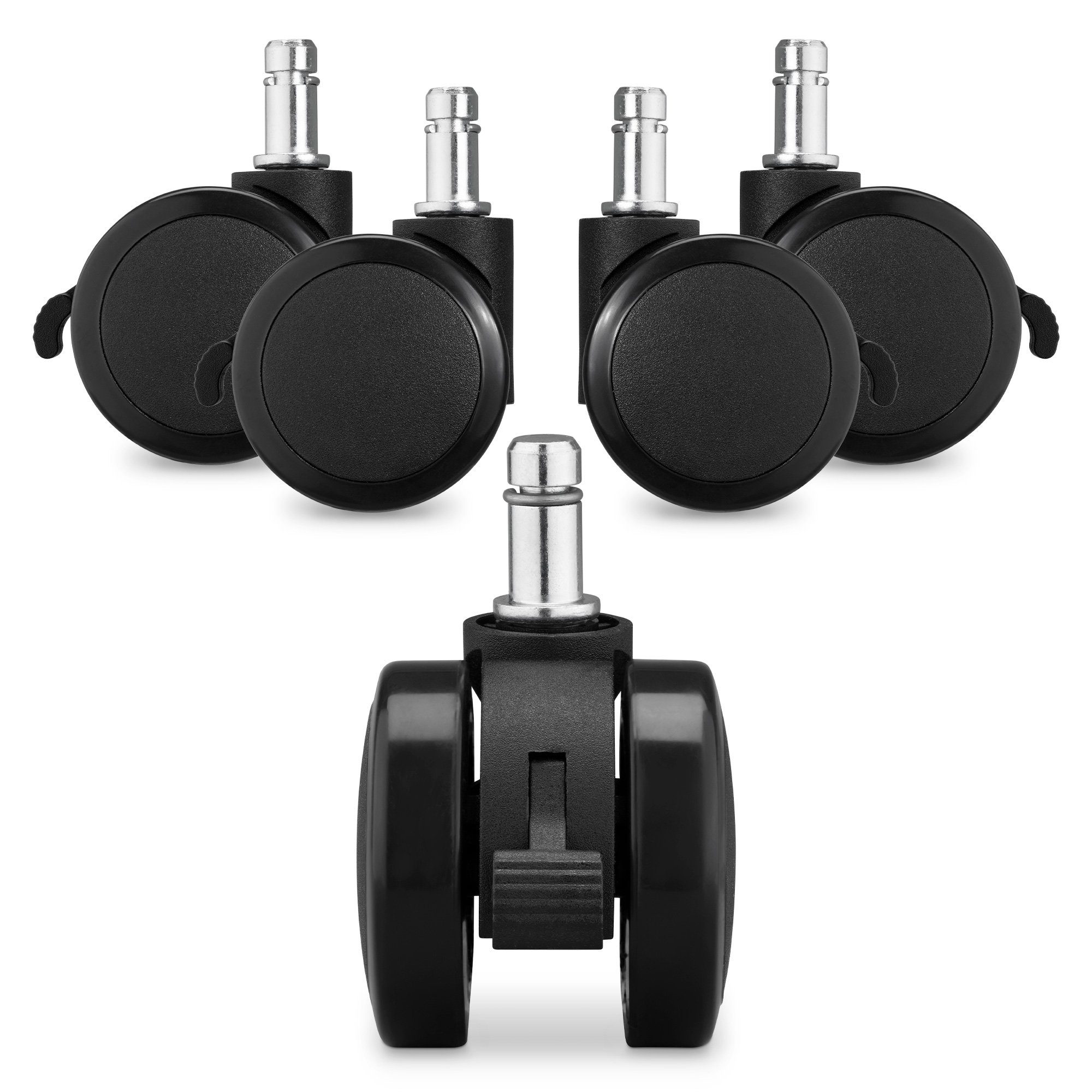 kwmobile Stuhlrolle 5x Bürostuhlrollen Hartboden/Weichboden mit Bremse 11/2 günstig online kaufen