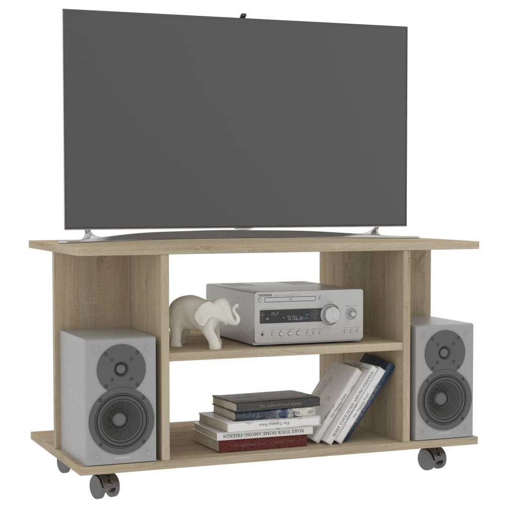 vidaXL TV-Schrank NA TV-Schrank mit Rollen Sonoma Eiche 80x40x40 cm Spanplatte Lowboard