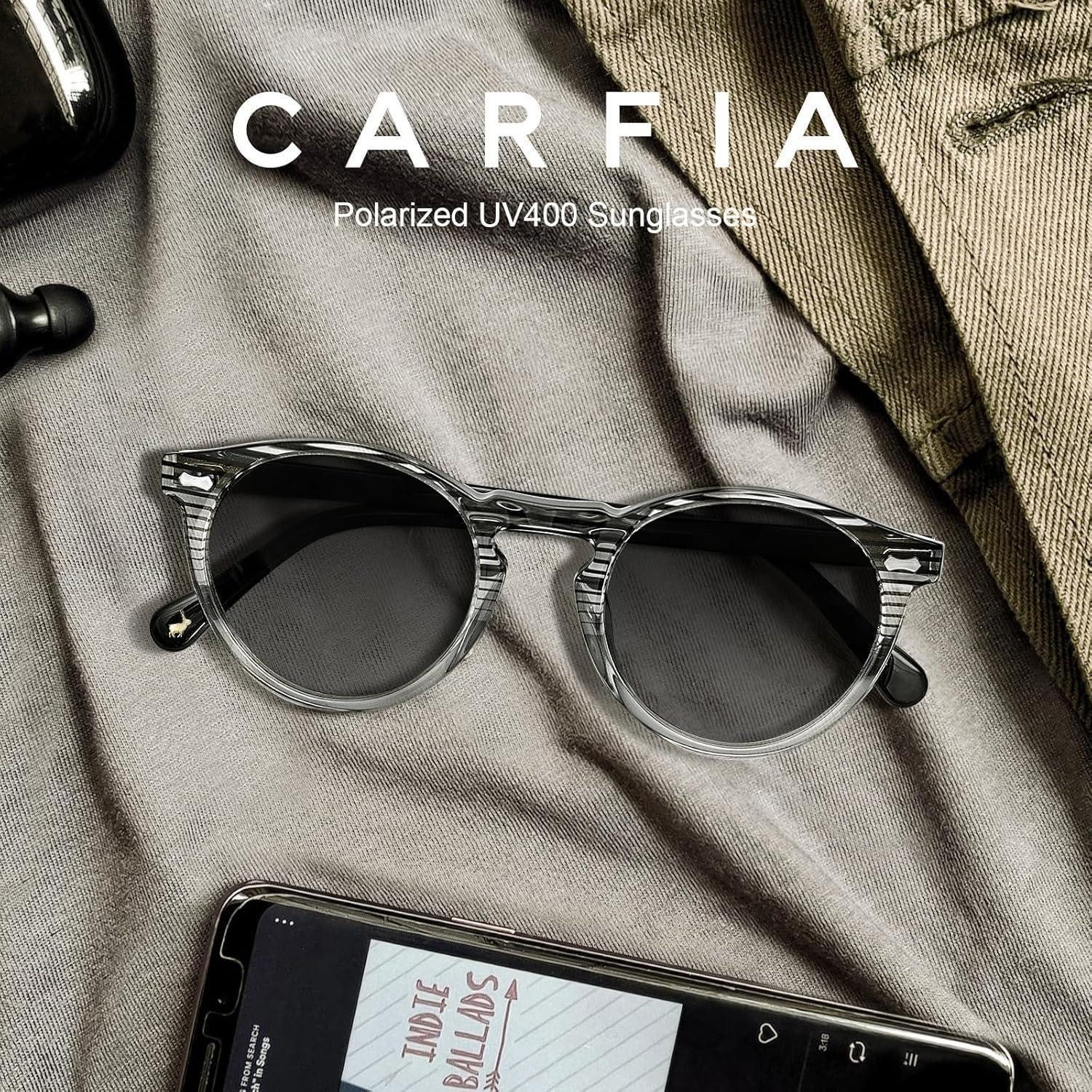 LuxusKollektion Retrosonnenbrille Sonnenbrille Herren Polarisiert Retro Acetat H14-zebras; Graue Linsen