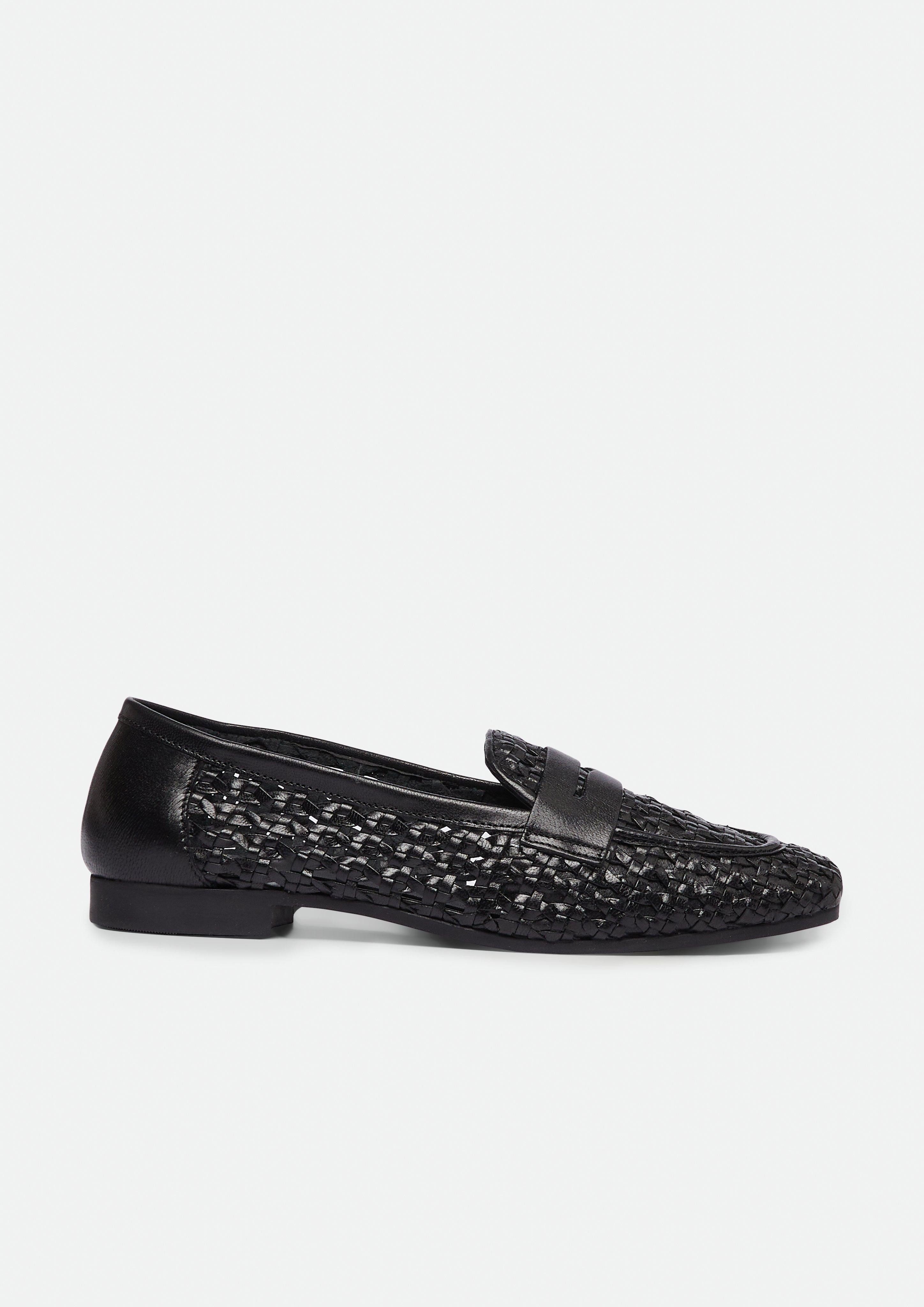 Comma Geflochtene Loafer aus Glattleder Sandale günstig online kaufen