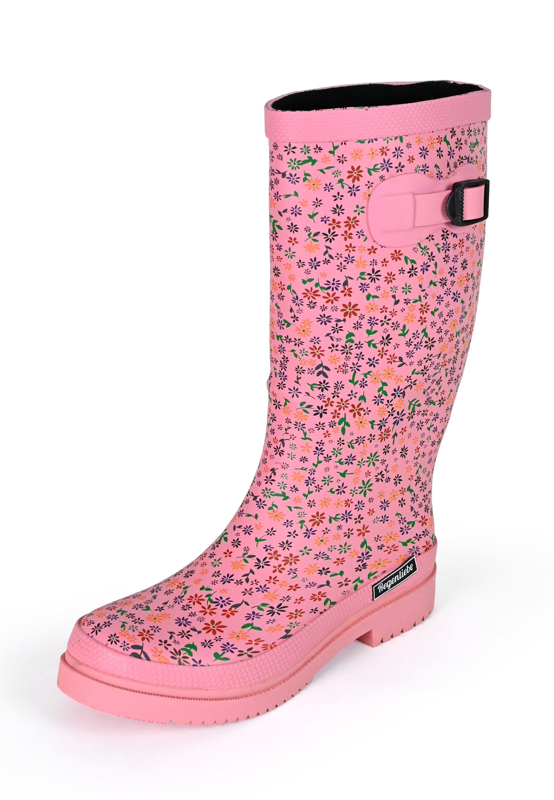 Regenliebe Flowers High Gummistiefel Langschaft Stiefel mit kleinen Blümche günstig online kaufen