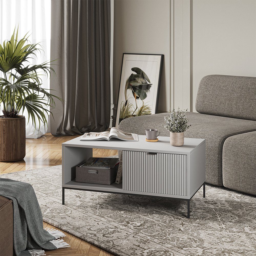 Vicco Couchtisch Eliza, Grau, 90 x 50 cm (1-St)