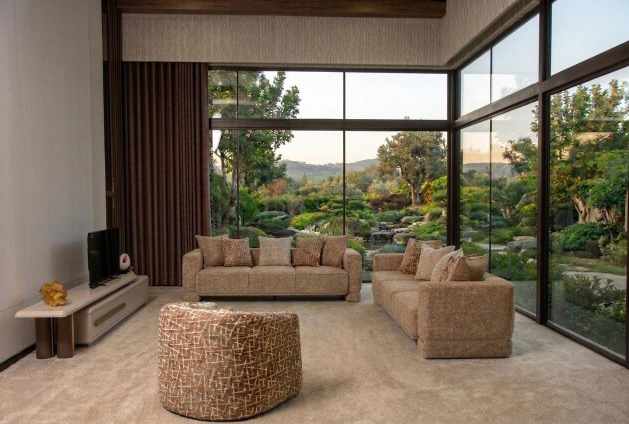 Xlmoebel Polstergarnitur Beige Wohnkombination mit Sofas, Sessel und TV-Lowboard im Stil, (4-tlg), Made in Europa