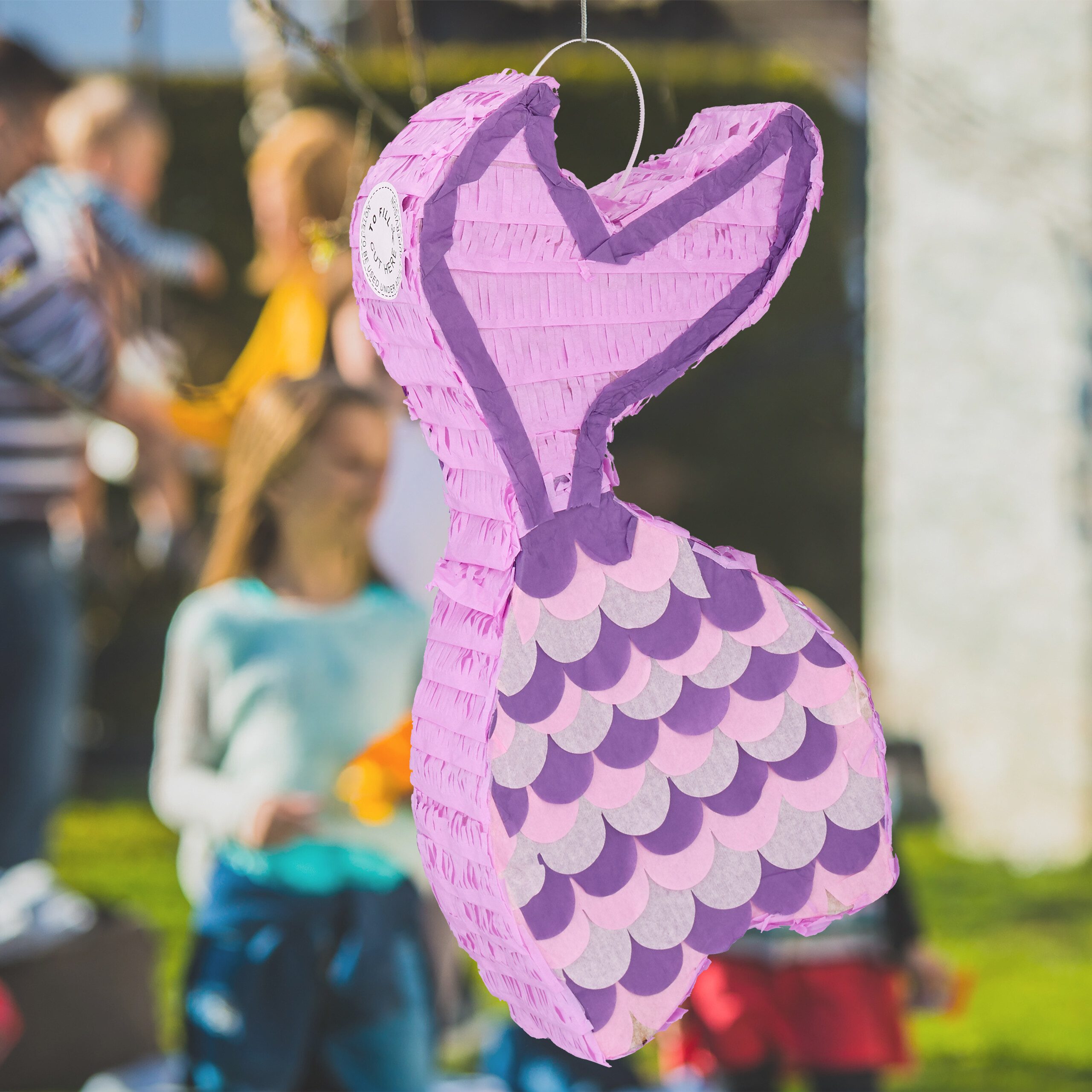 relaxdays Pinata Meerjungfrau mit Stab und Maske