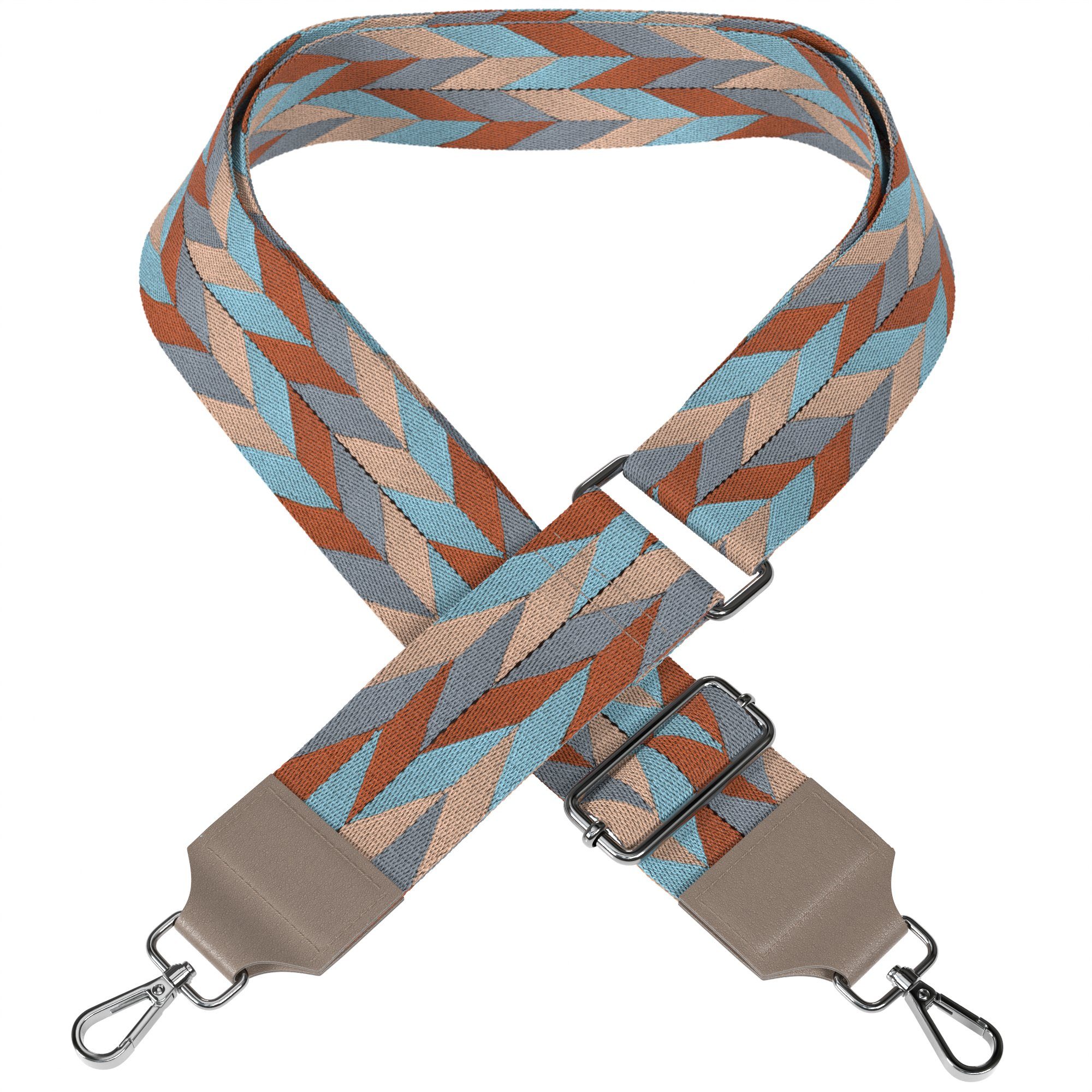 EAZY CASE Schulterriemen Schultergurte für Taschen gemustert Ersatzband für Taschen Schulterband DIY Handtaschenband Boho Grau Mix