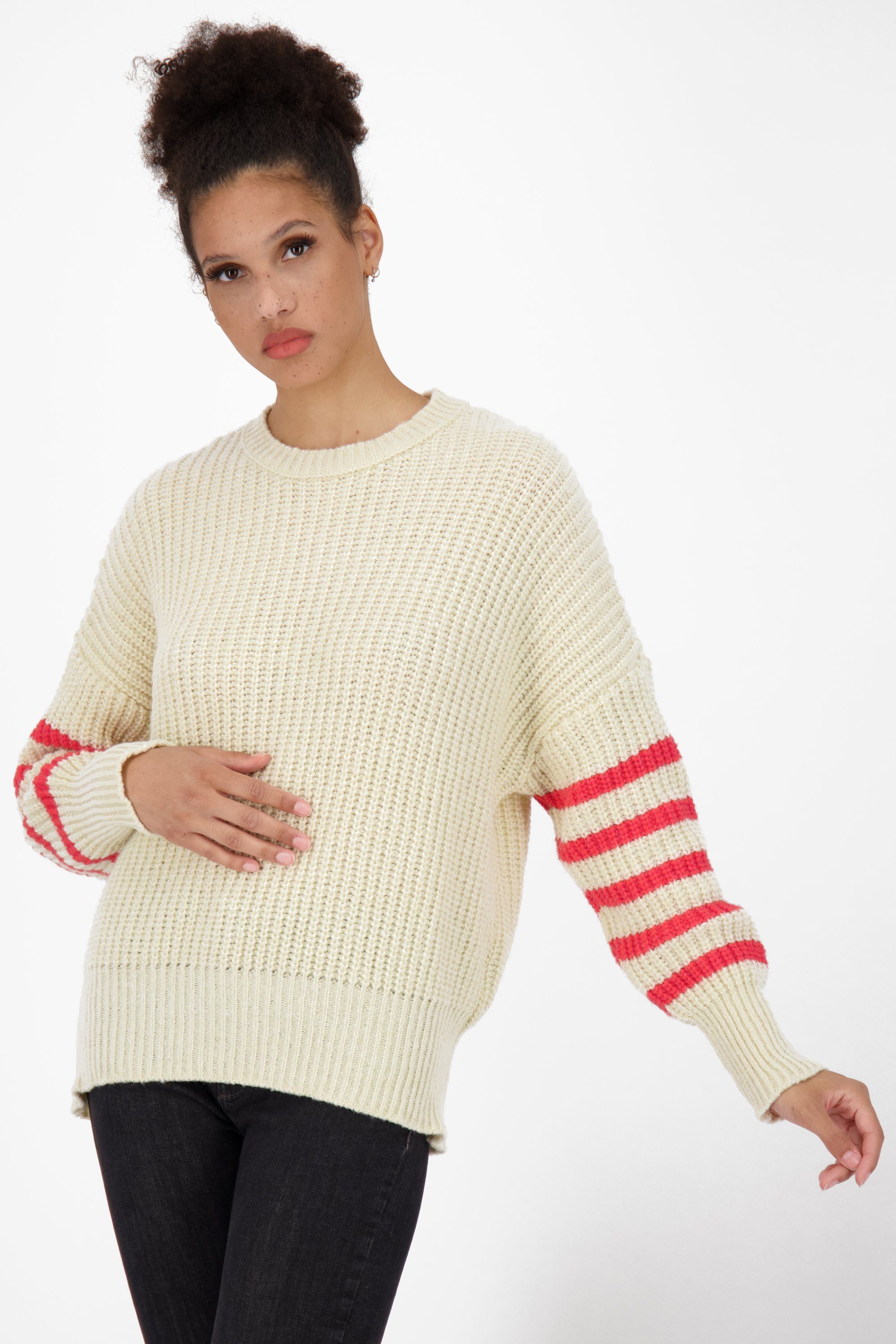 Rundhalspullover, Alife Damen Kickin creme & DarjaAK Rundhalspullover Knit Z Pullover