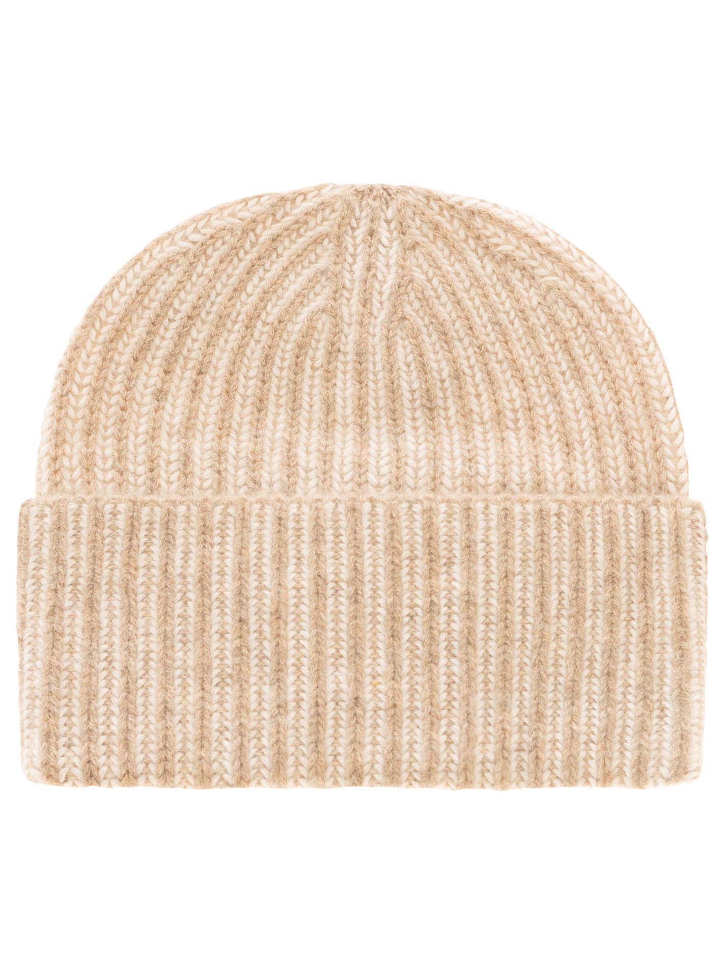 Zwillingsherz Strickmütze 100% Kaschmir Grobstrick Mütze "Two-Tone"