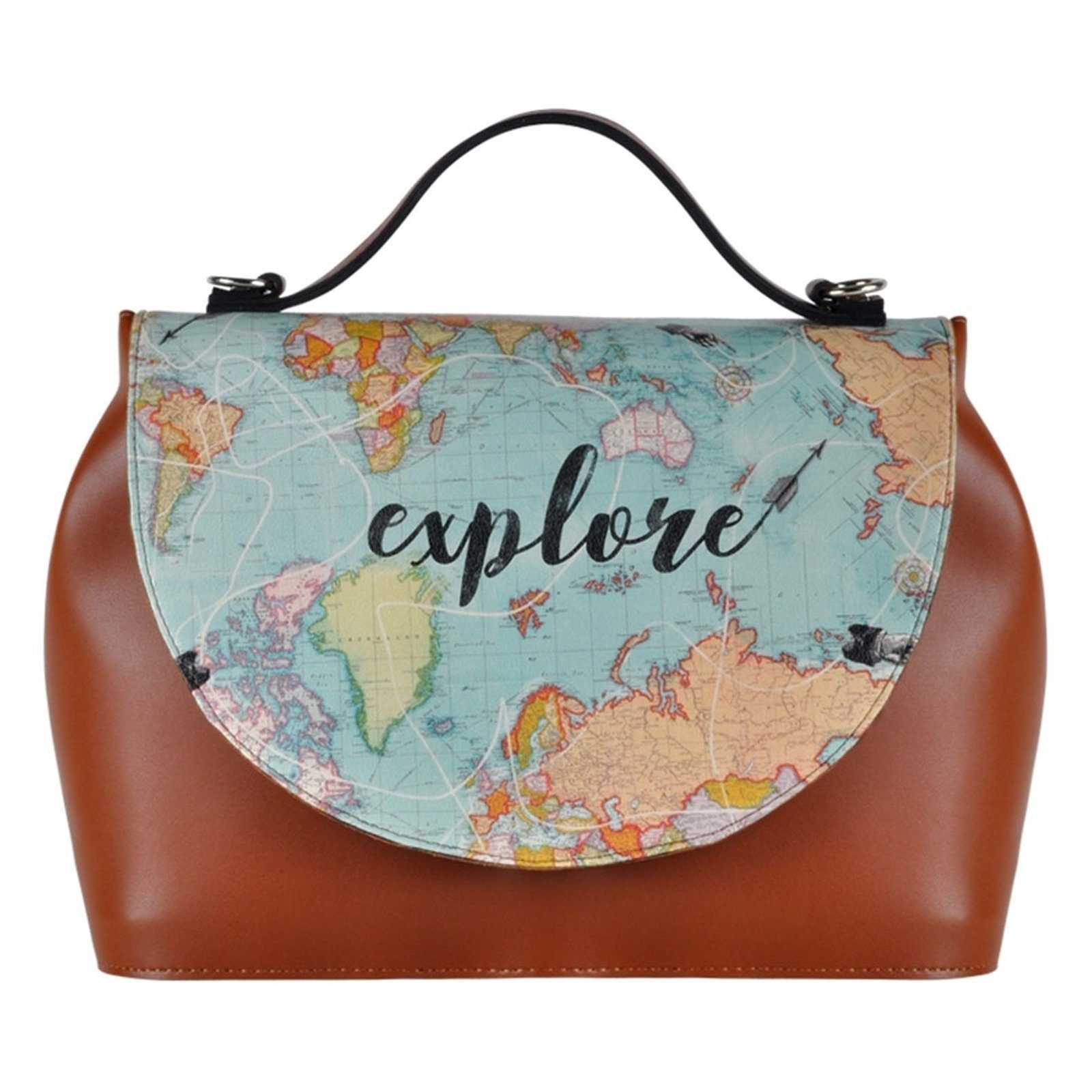 DOGO Henkeltasche Handy Umhängetasche Explore Schultertasche, Handgefertigt