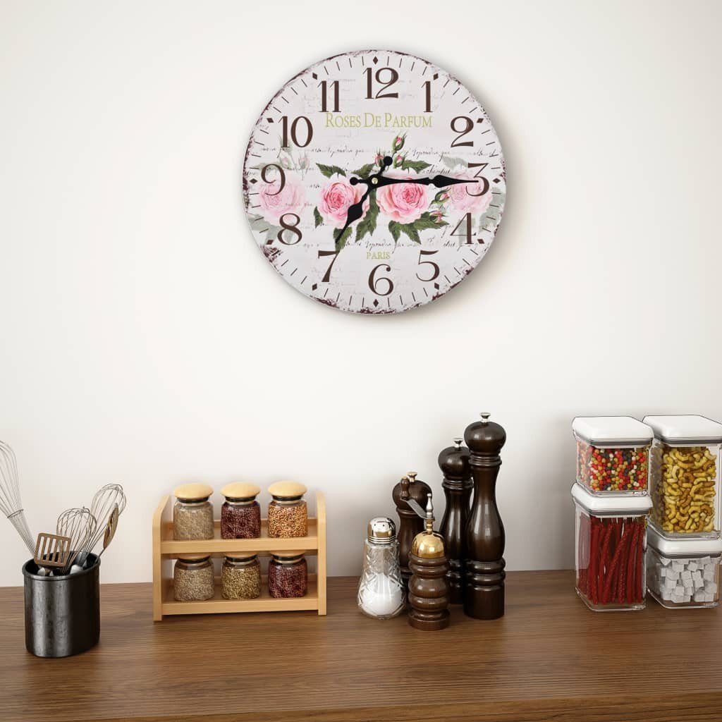 Holz tinkaro JARON Uhr Blumendruck-Mehrfarbig