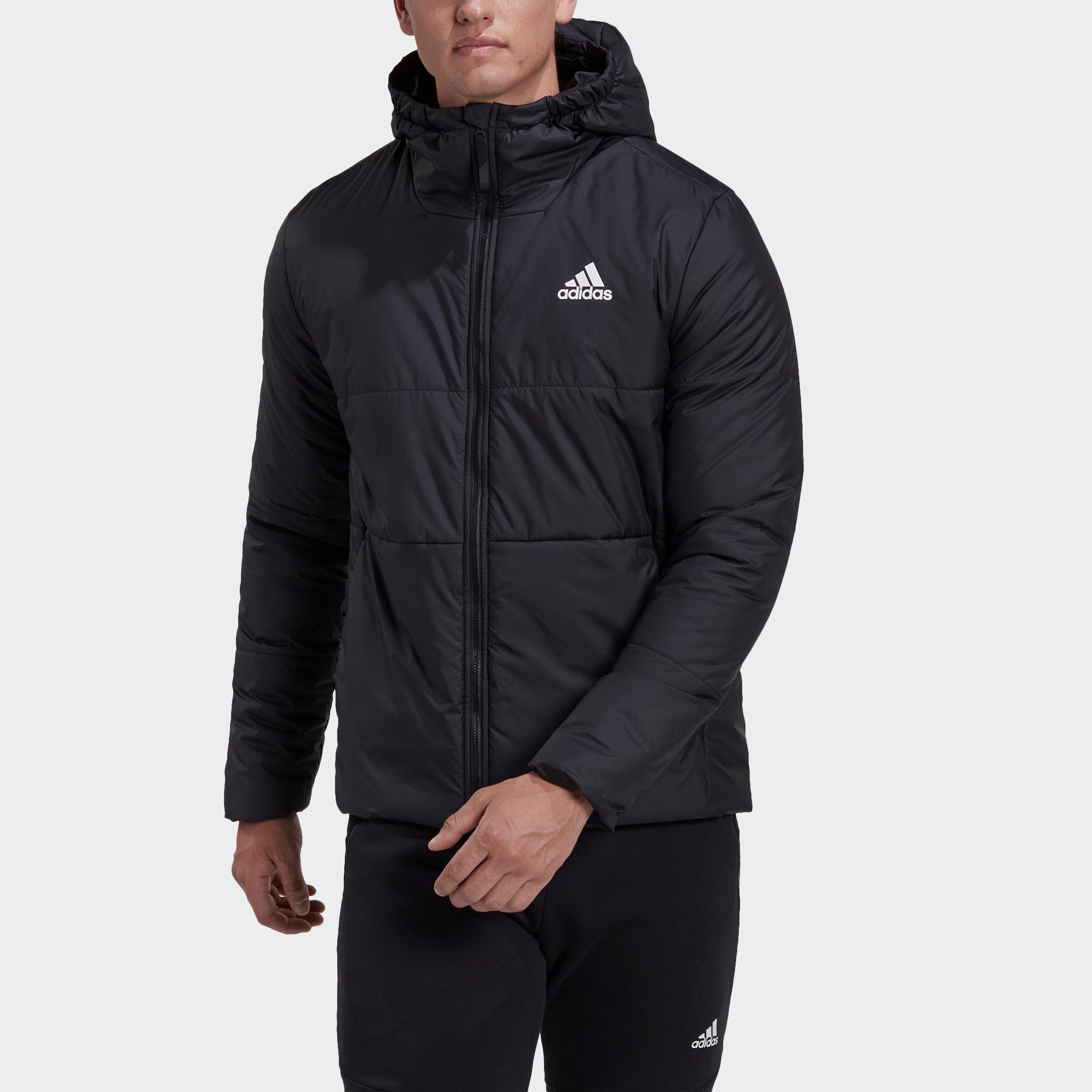 INSULATED HOODED Sportswear Outdoorjacke 3-STREIFEN schwarz adidas BSC