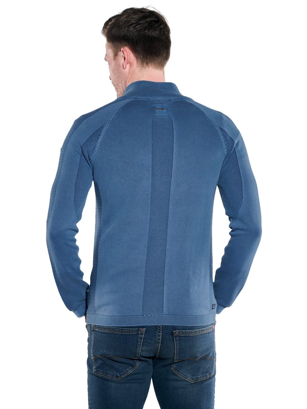 Engbers Cardigan engbers Herren Cardigan mit Troyerkragen, Mittelblau günstig online kaufen