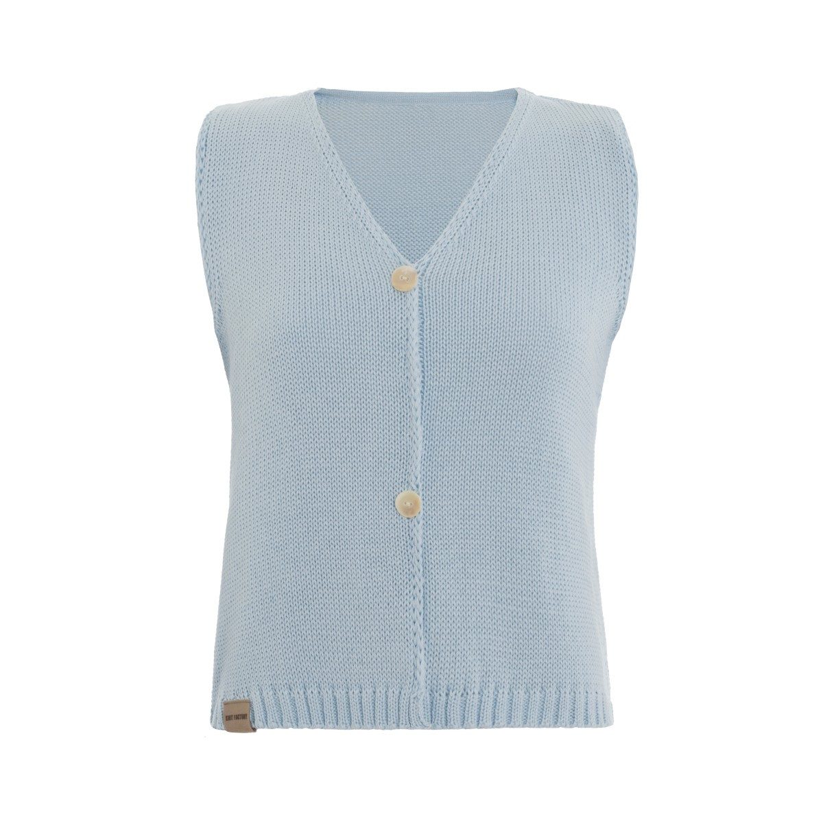 Knit Factory Strickweste Lumi Serein Blue 40 42 Hellblau 40/42 (1-tlg) Modell Lumi, für Frühjahr, Sommer