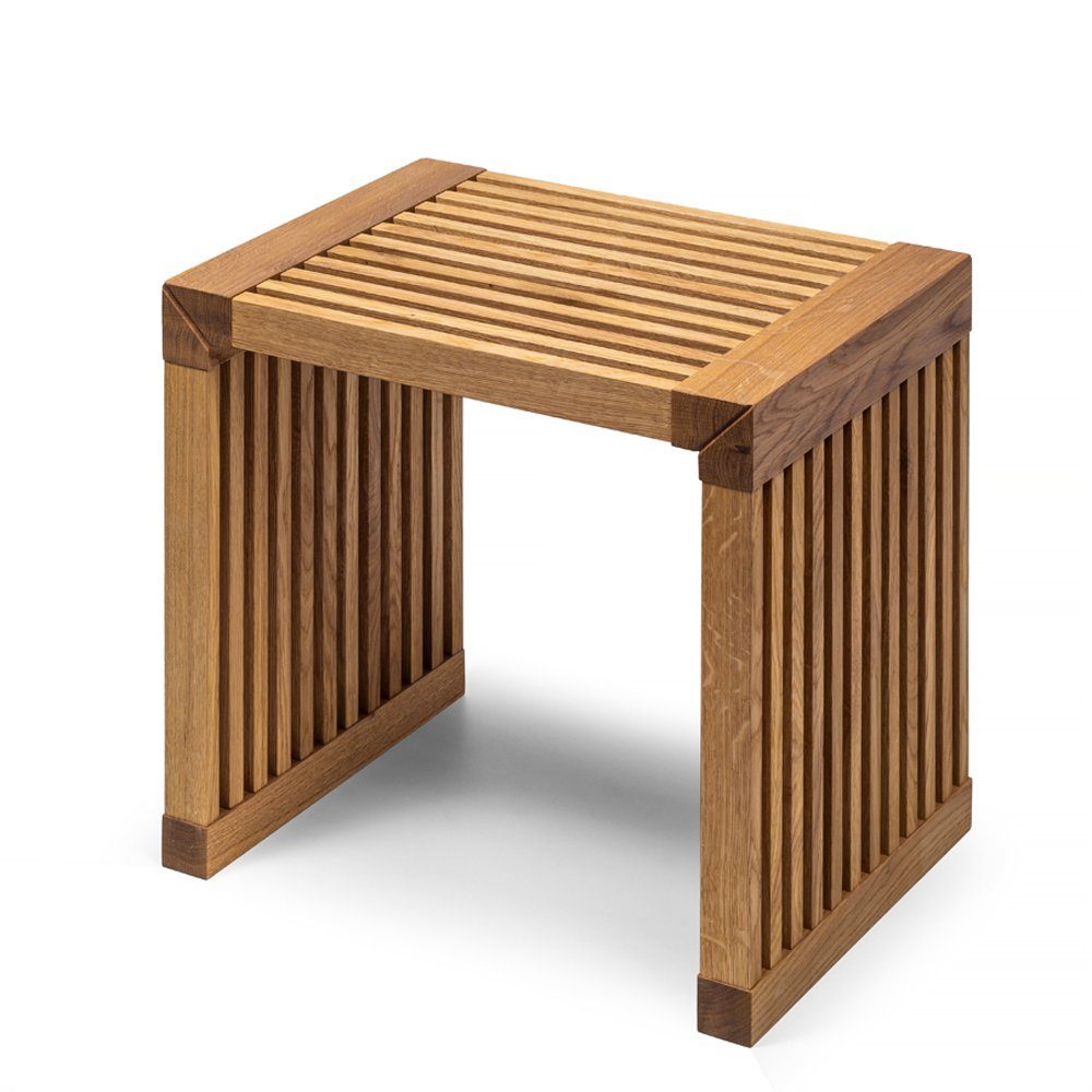 Woodek Design Massivholz stellbar, aus Eiche Schublade, Hugo Frei Raum der mit Eiche, Schuhbank im Geölt Sitzbank
