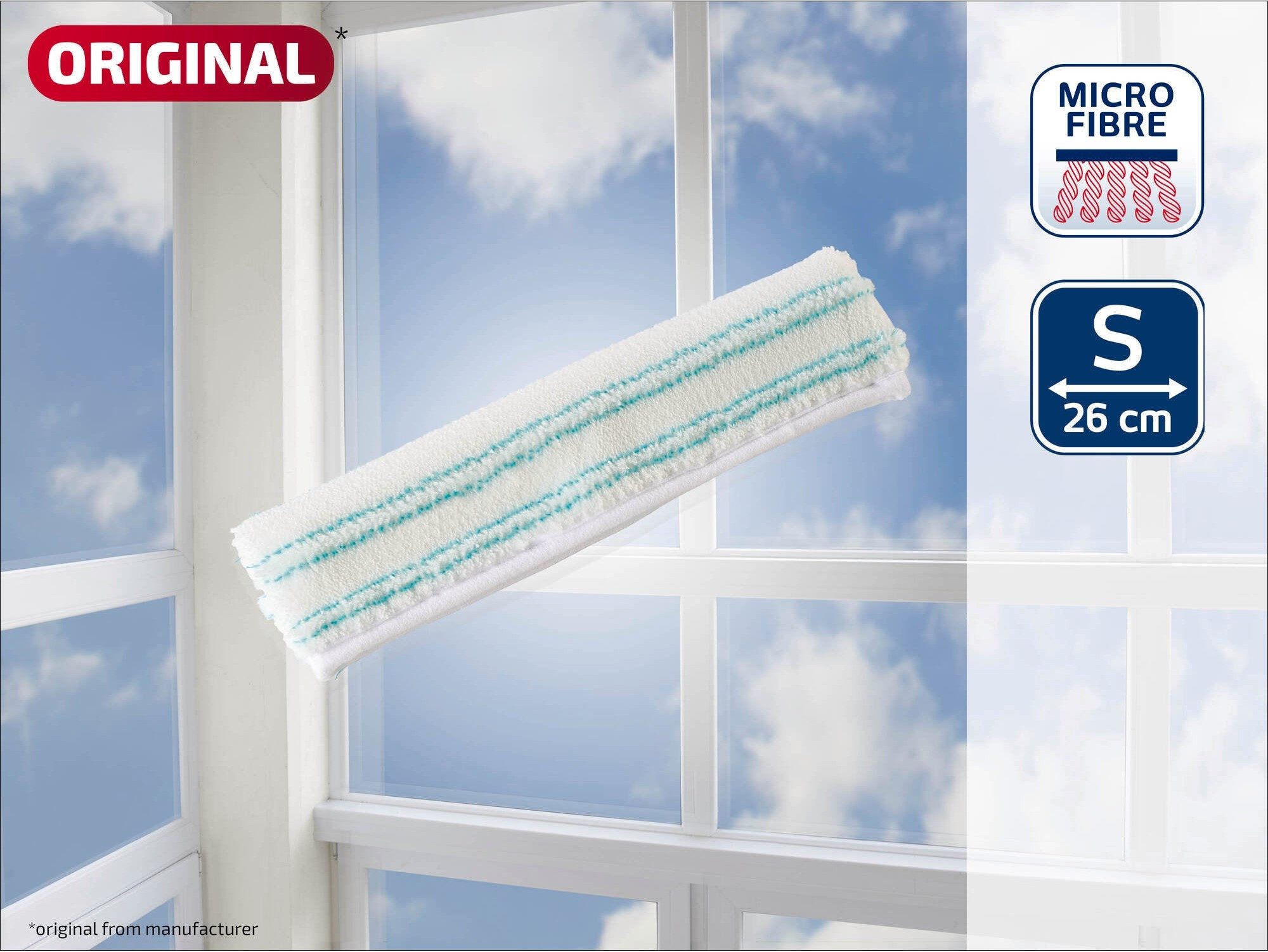 Leifheit Ersatzbezug für Window Washer M Micro Duo Wischbreite 26 cm Wischbezug (Mikrofasergewebe) – Bild 2 von 3