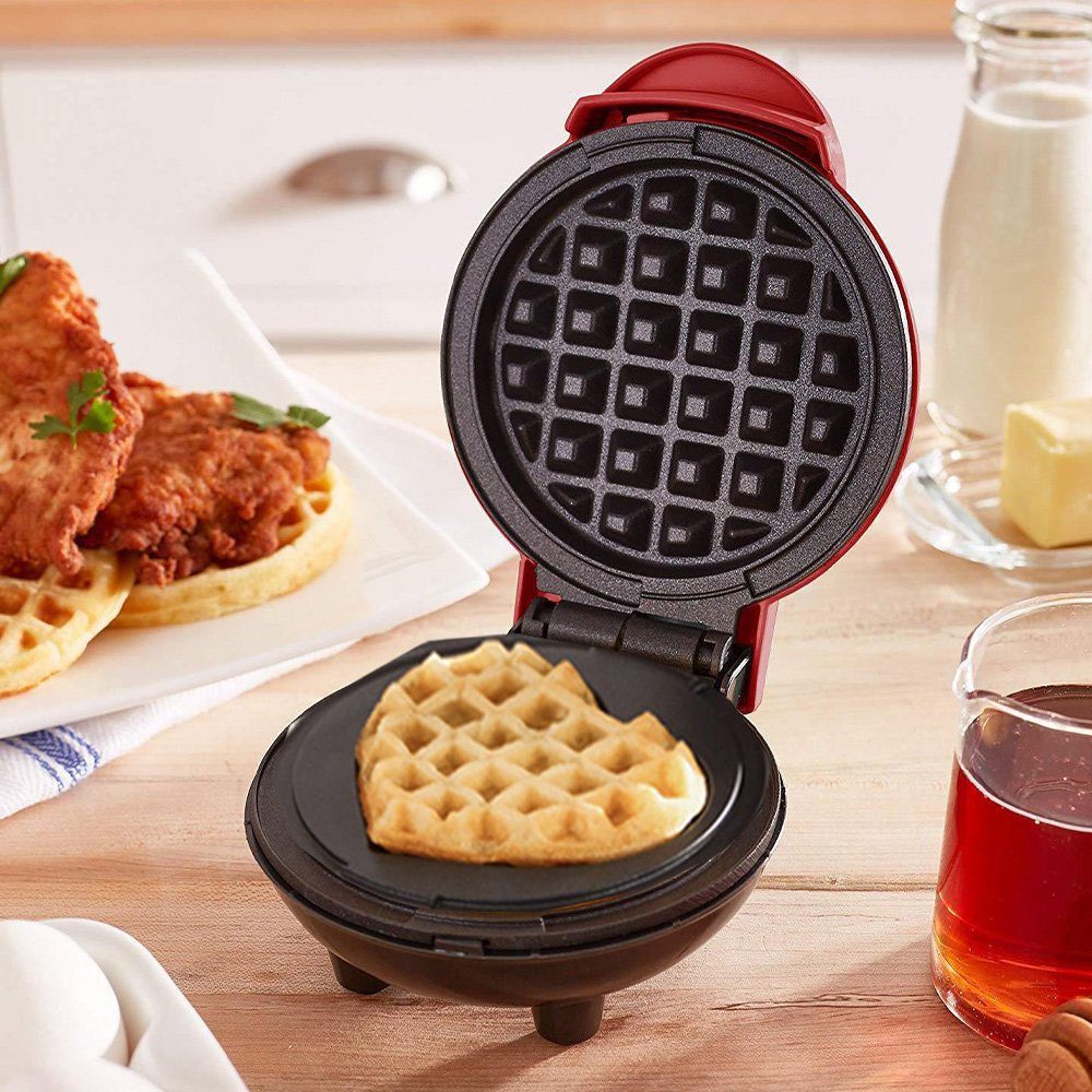 Kpaloft Waffeleisen Waffelautomat, klassische Herzwaffeln, Antihaftbeschichtung, 350W, mit LED-Leuchten, für Waffeln