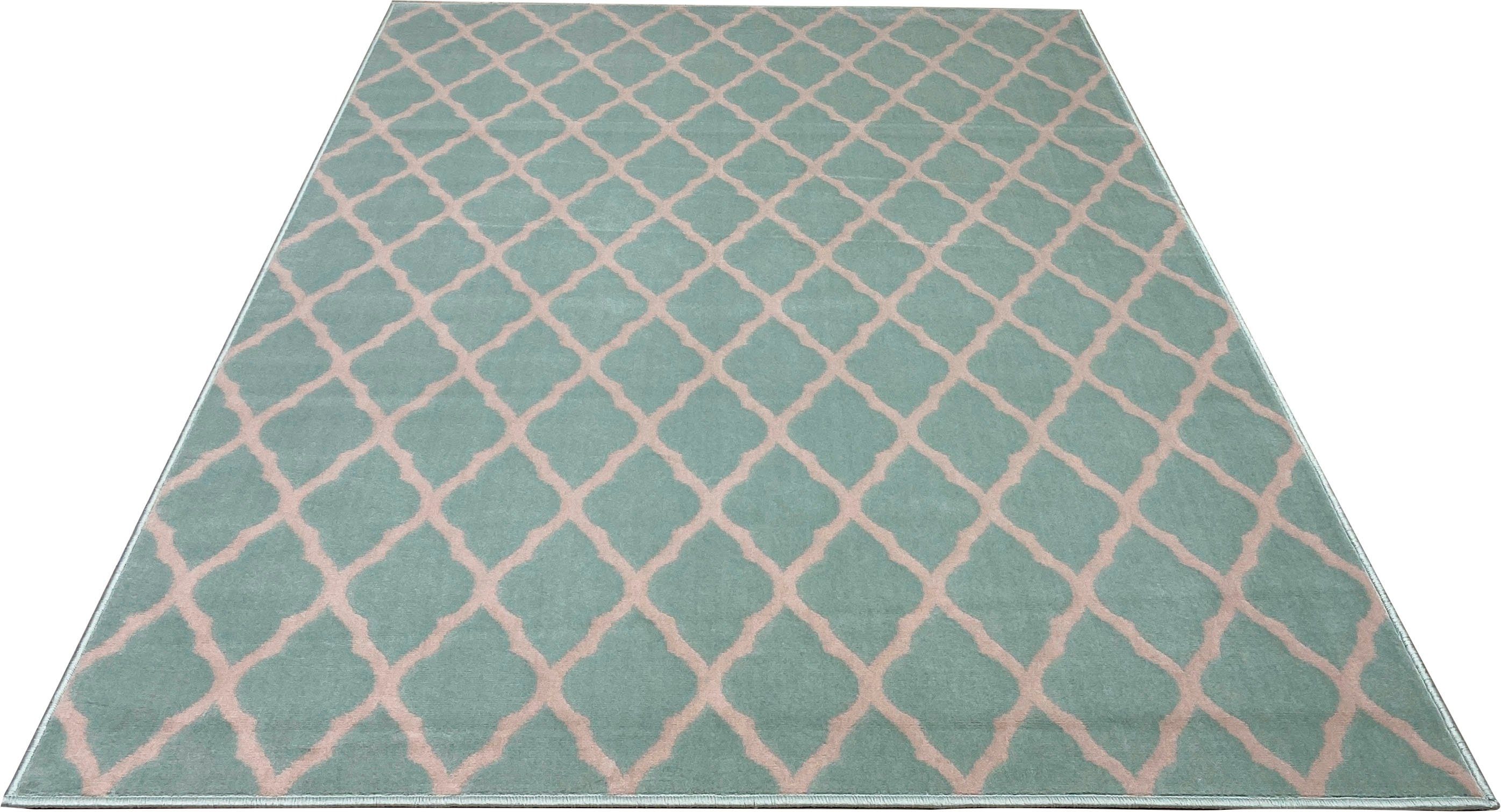 Teppich Elliota, Leonique, rechteckig, Höhe: 7 mm, grafisches Rauten-Design, modern, Kurzflor-Teppich