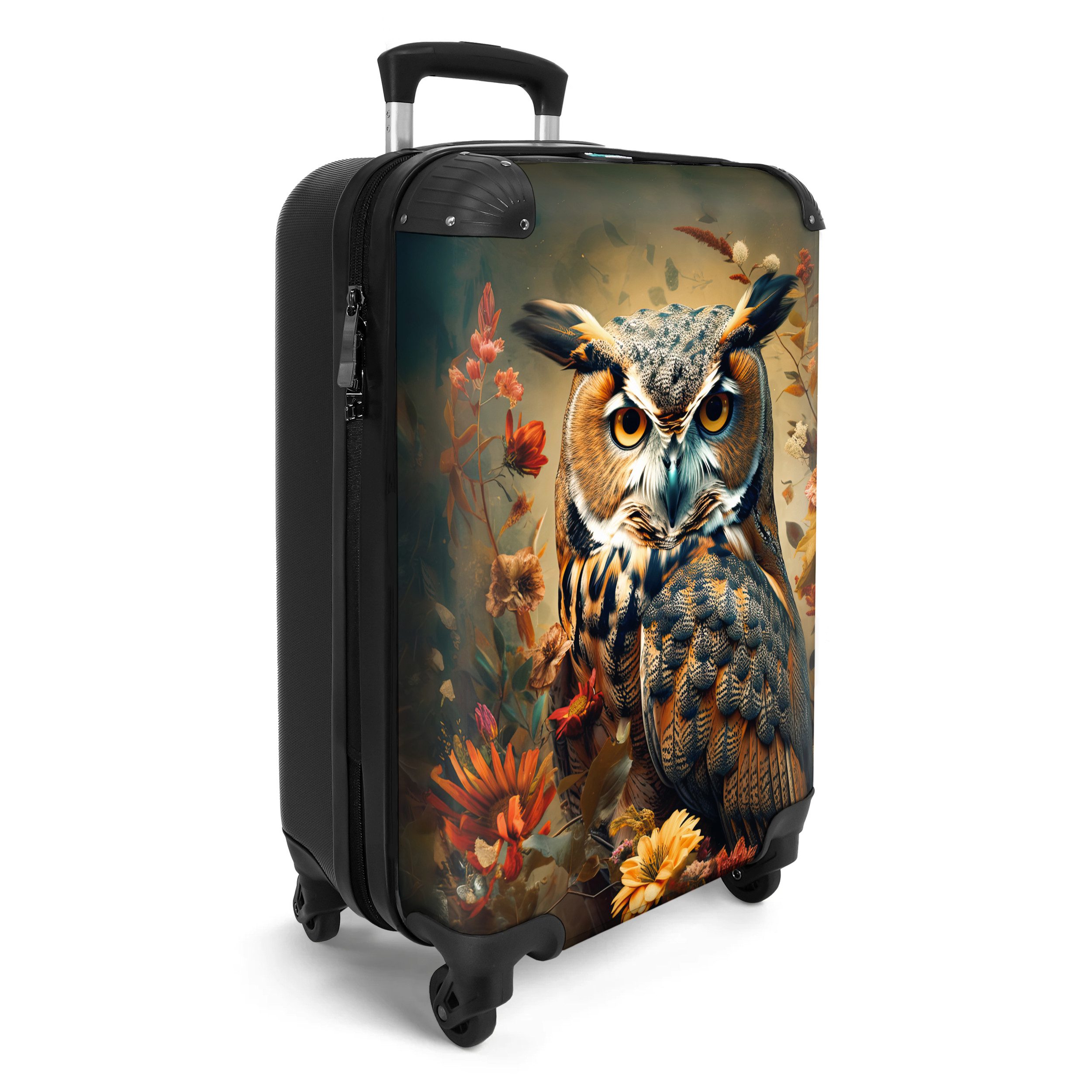 NoBoringSuitcases.com© Hartschalen-Trolley Eule - Vogel - günstig online kaufen