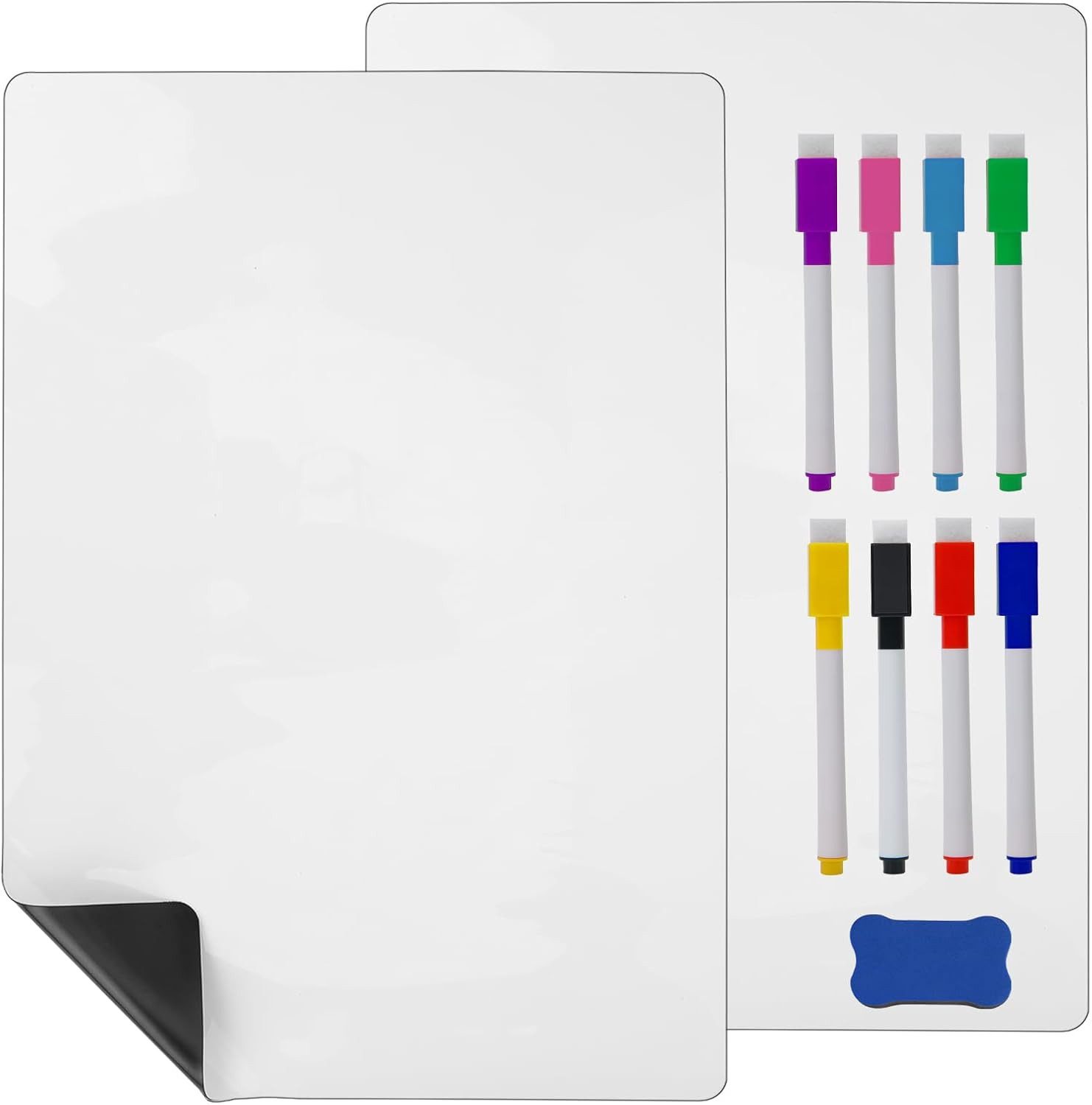 FELIXLEO Magnettafel 2 Stück A4 Magnettafel Kühlschrank mit 8 Stiften und 1 Radiergummi, (1-tlg)