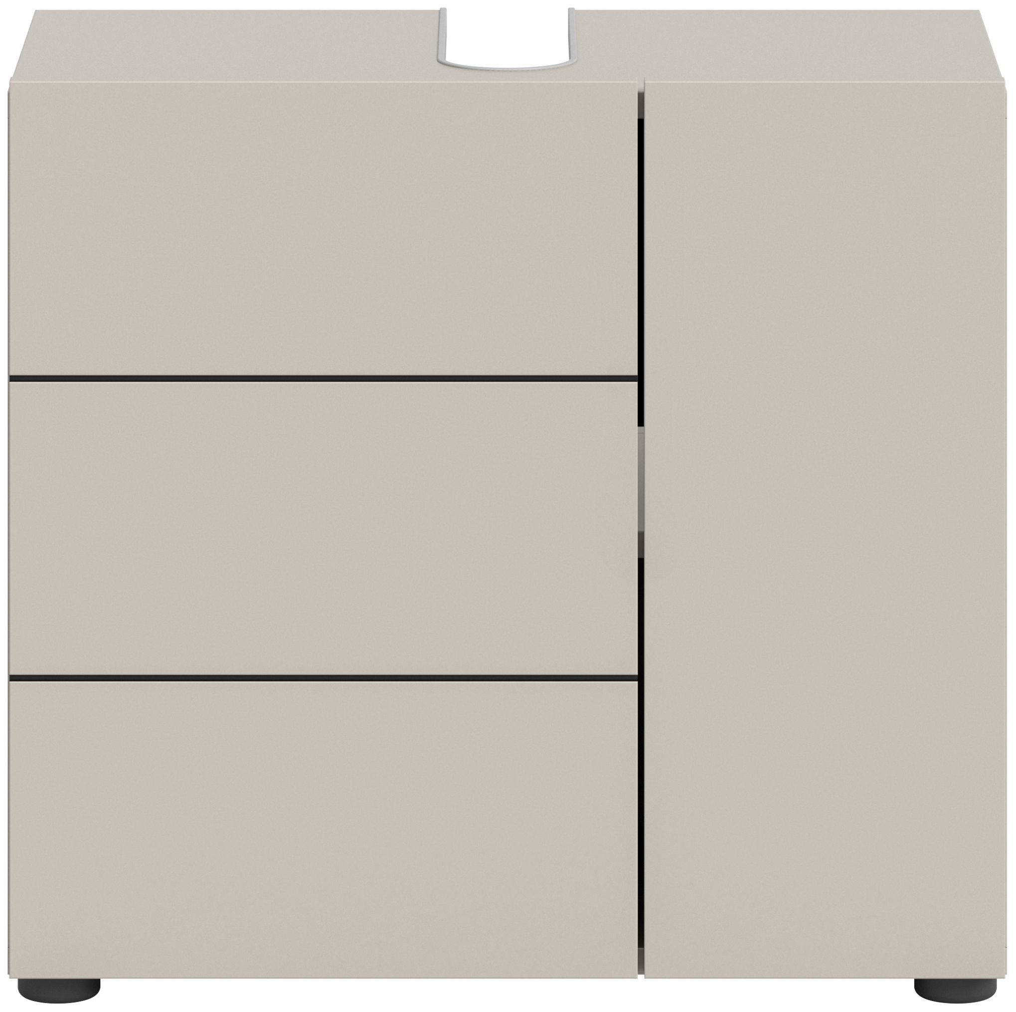 xonox.home Waschbeckenschrank Vira in Kaschmir Nachbildung und schwarz B/H/ günstig online kaufen