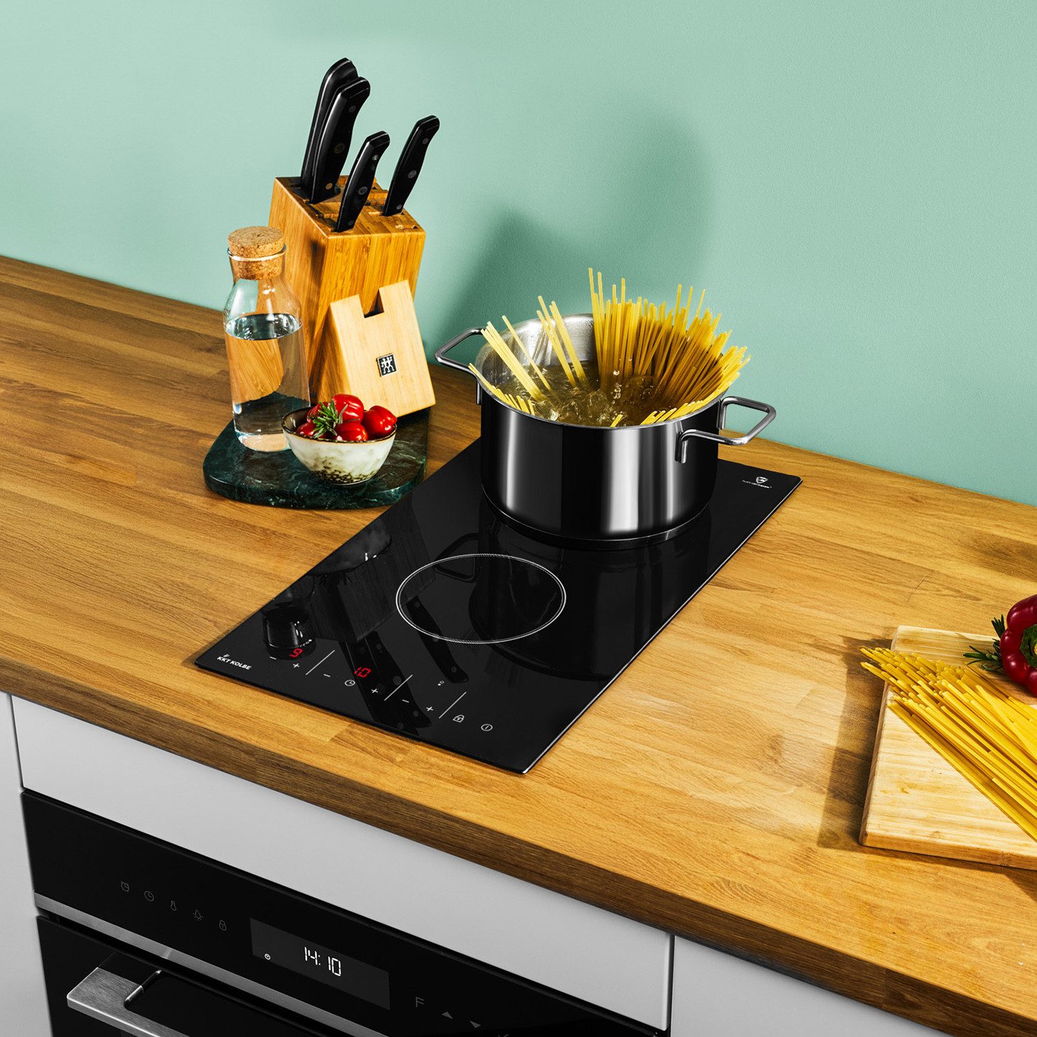 KKT KOLBE Elektro-Kochfeld KF293, 30cm Domino Herdplatte Kochmulde Kochplatte Glaskeramik 2 Zonen Autark