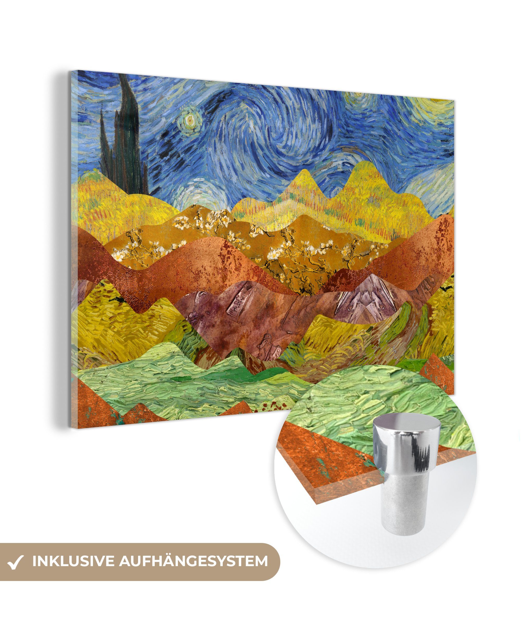 MuchoWow Acrylglasbild Van Gogh - Alte Meister - Malerei, (1 St), Glasbilder - Bilder auf Glas Wandbild - Foto auf Glas - Wanddekoration