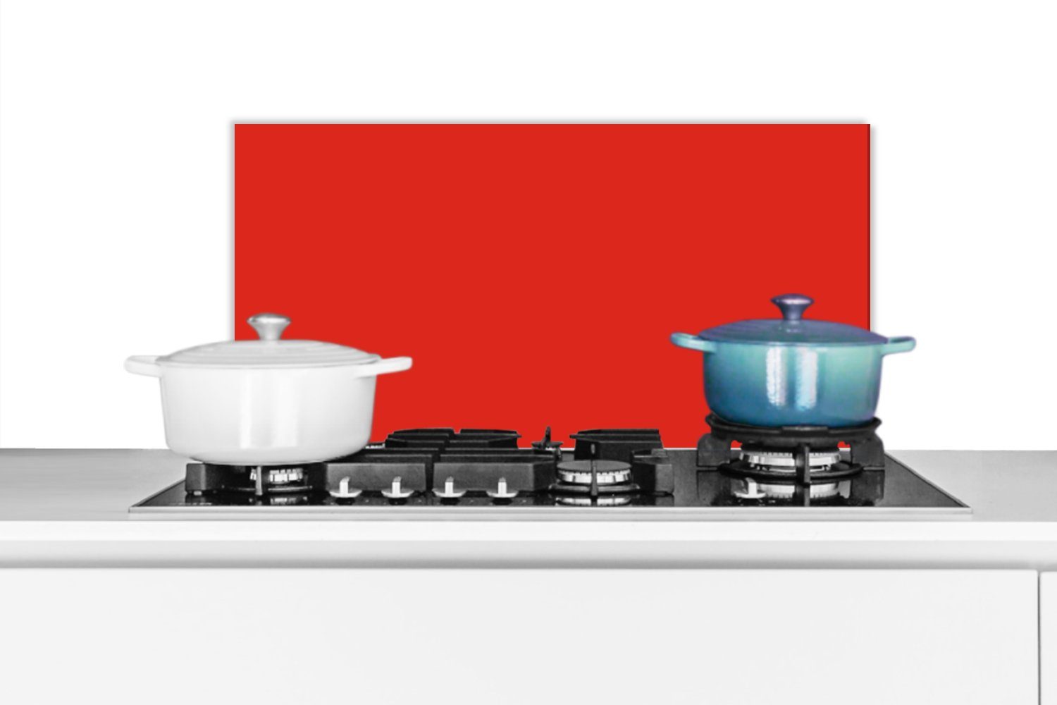 MuchoWow Küchenrückwand Rot - Farbe - Einfarbig, (1-tlg), 60x30 cm, Wandschutz, gegen Fett und Schmutzflecken für Küchen