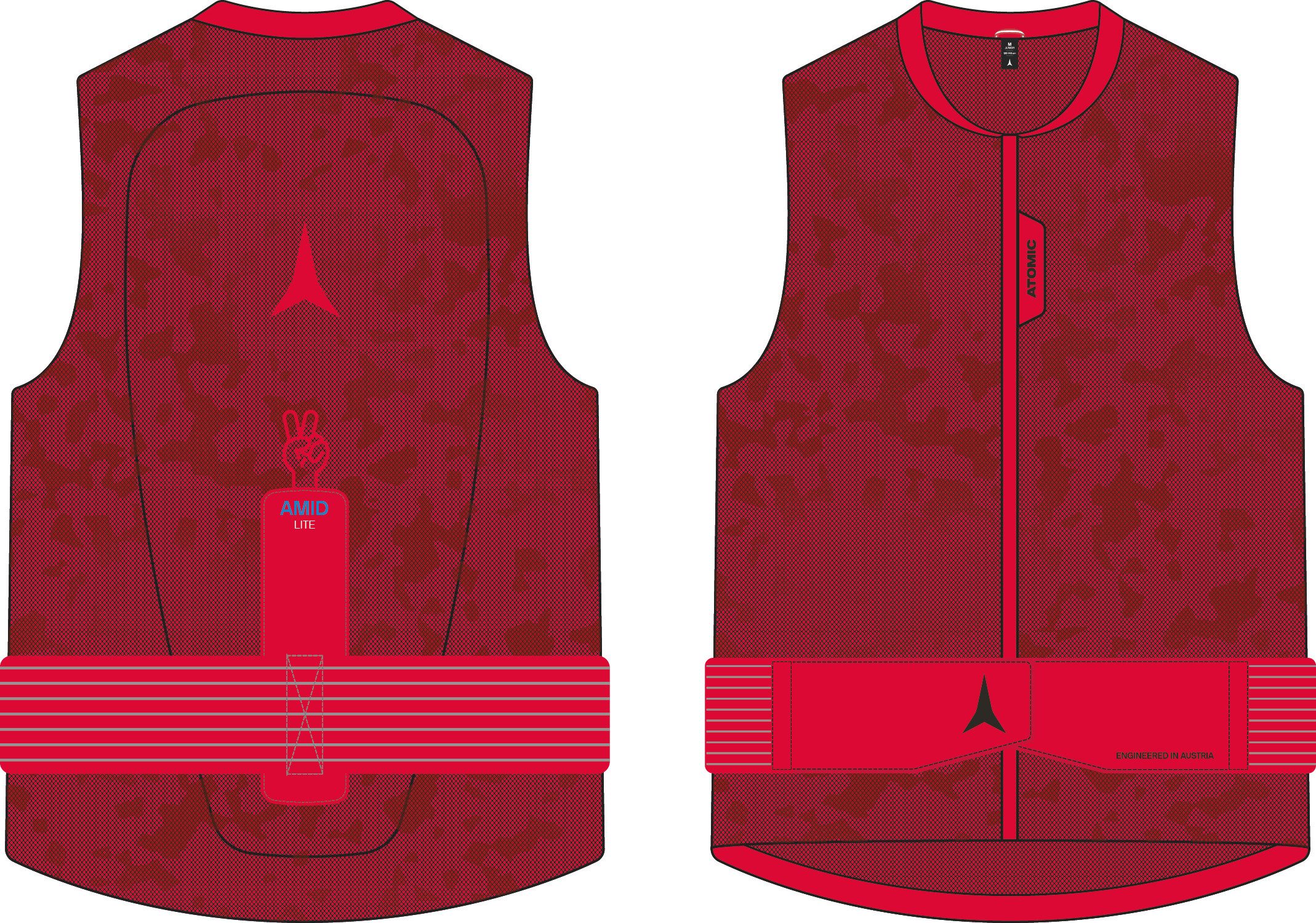 Atomic Protektorenweste LIVE SHIELD AMID LITE VEST JR Graphic/Red/