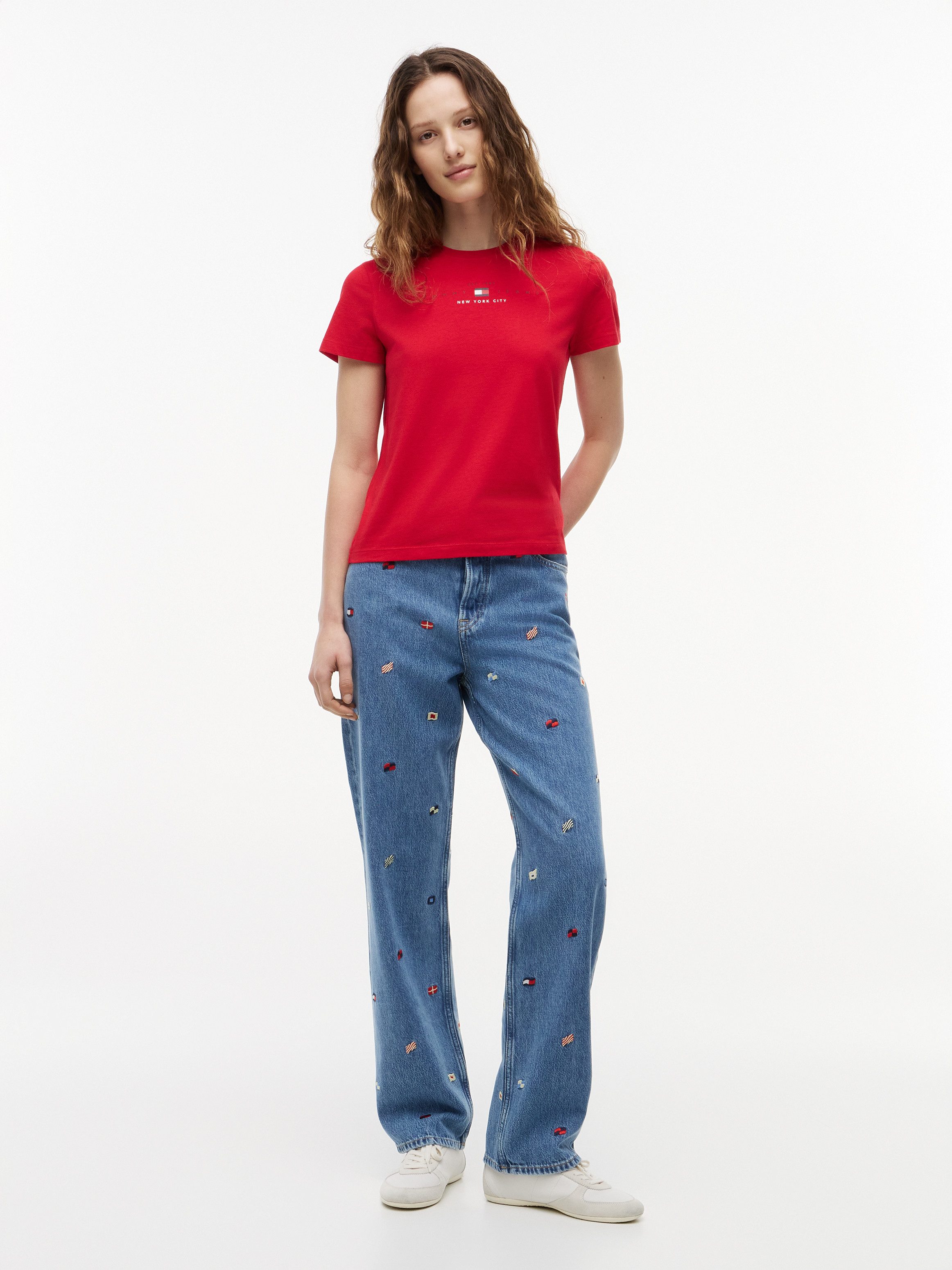 Tommy Jeans Kurzarmshirt TJW REG US LINEAR SS TEE Baumwollmischung, regular fit, Logo – Bild 4 von 5