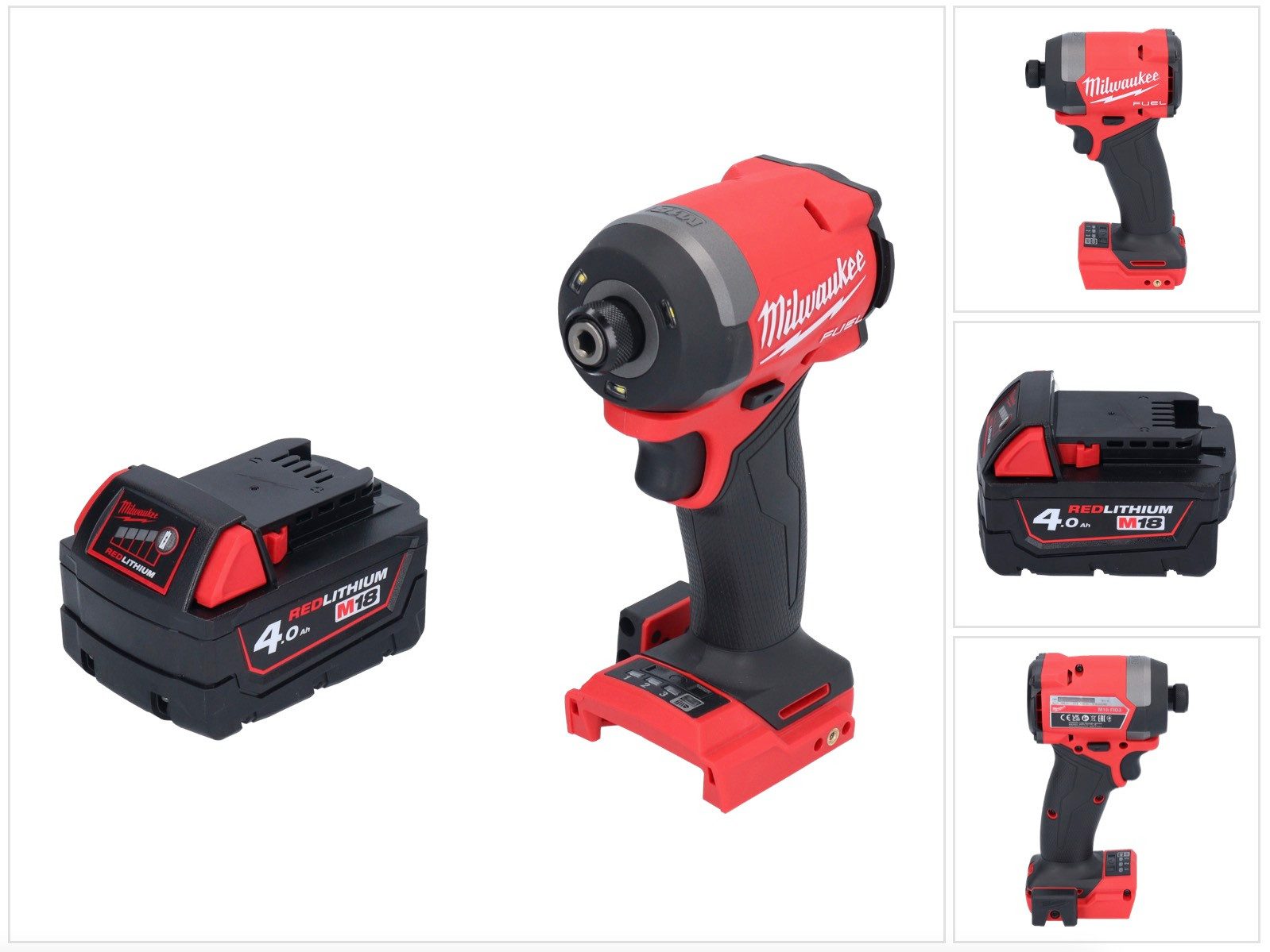 Milwaukee Akku-Schlagschrauber M18 FID3-401 Akku Schlagschrauber 18 V 1/4" 226 Nm Brushless + 1x Akk