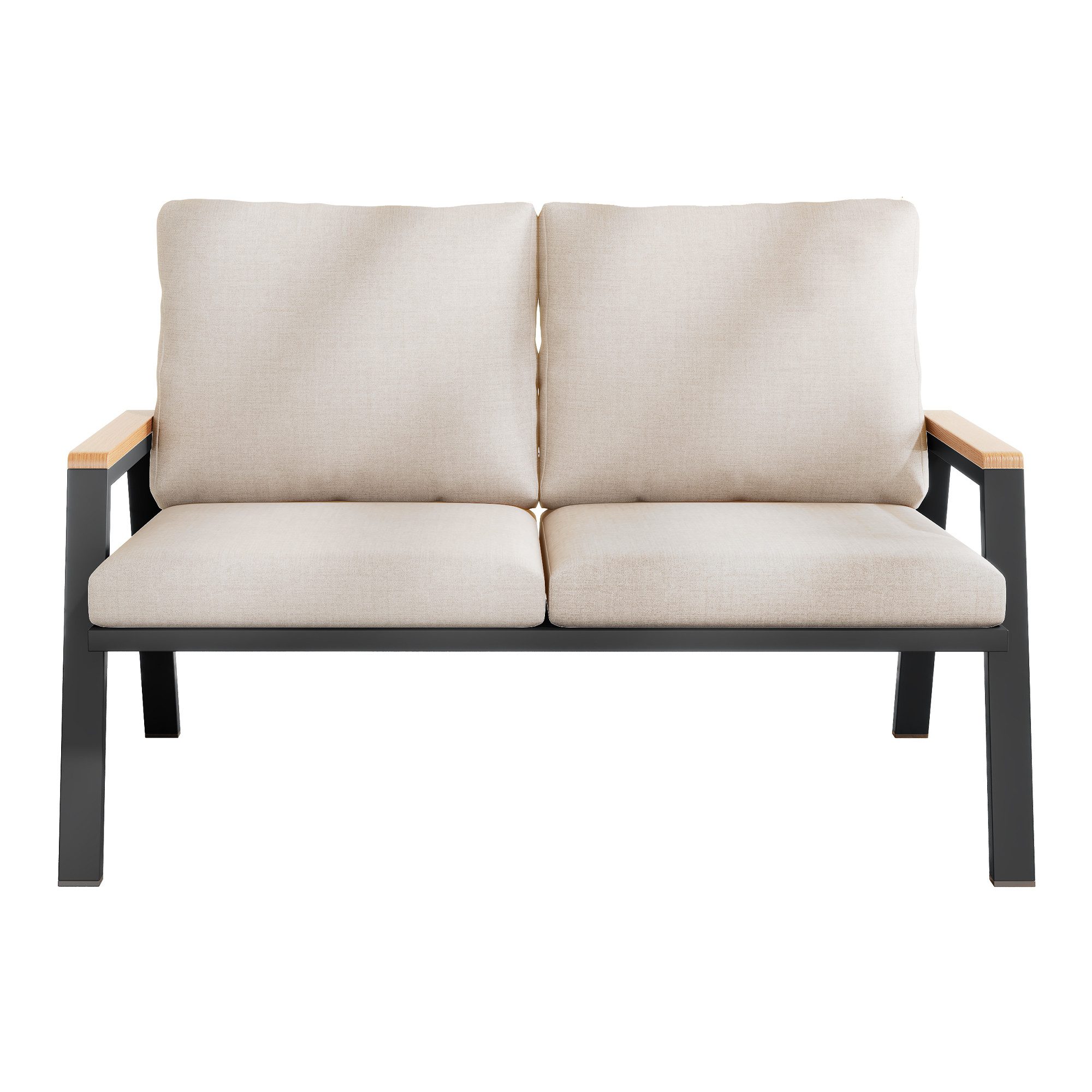 Flieks Gartensofa, 2-Sitzer Ecksofa verzinkter Stahl Industriestil