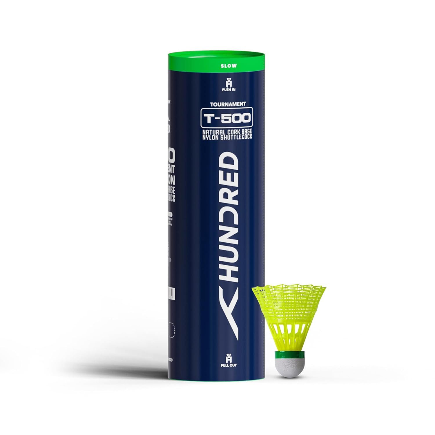 hundred Federball T-500 Nylon Badminton Federbälle Slow Gelb 6er-Pack langlebig (Badminton-Federball-Set (6 Stück, Nylon, Slow), 6 Federbälle, Nylon, Geschwindigkeit: Slow, Farbe: Gelb), Stabile Flugbahn, hohe Haltbarkeit, gleichmäßige Kontrolle