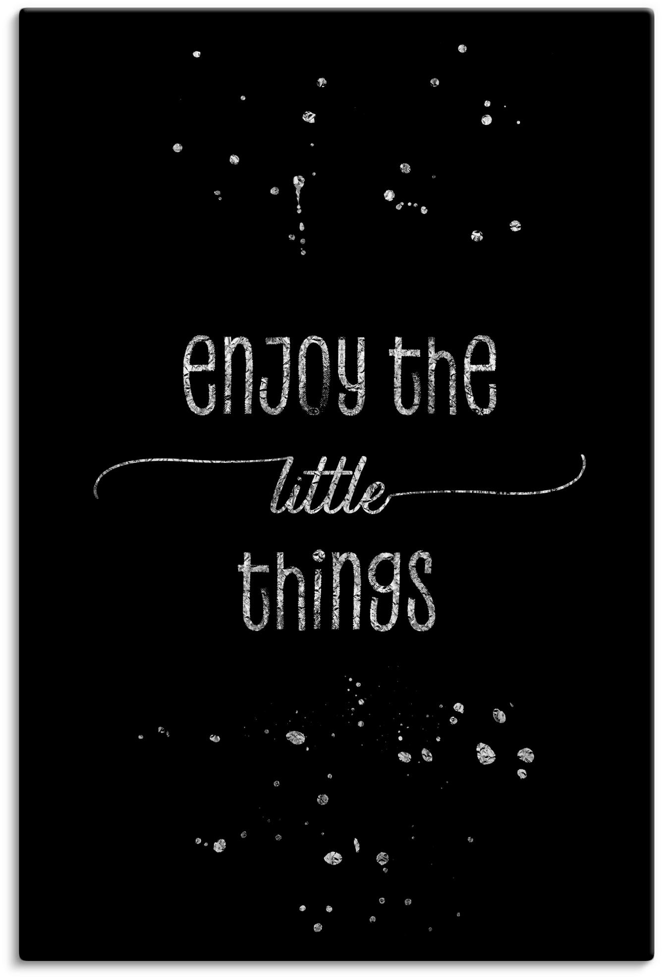 Artland Leinwandbild Genieße die kleinen Dinge I, Sprüche & Texte (1 St), auf Keilrahmen gespannt