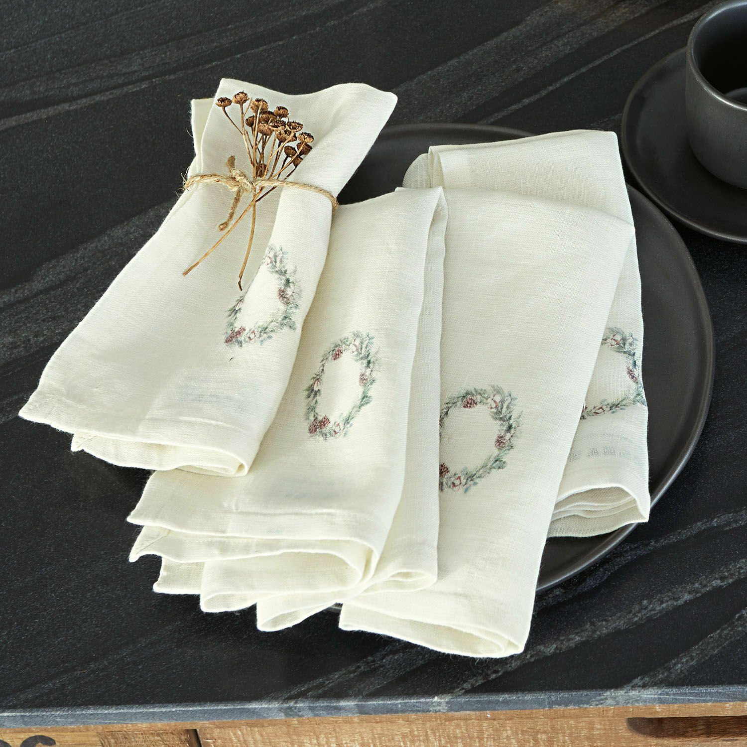 Mirabeau Stoffserviette Serviette 4er Set Torge weiß