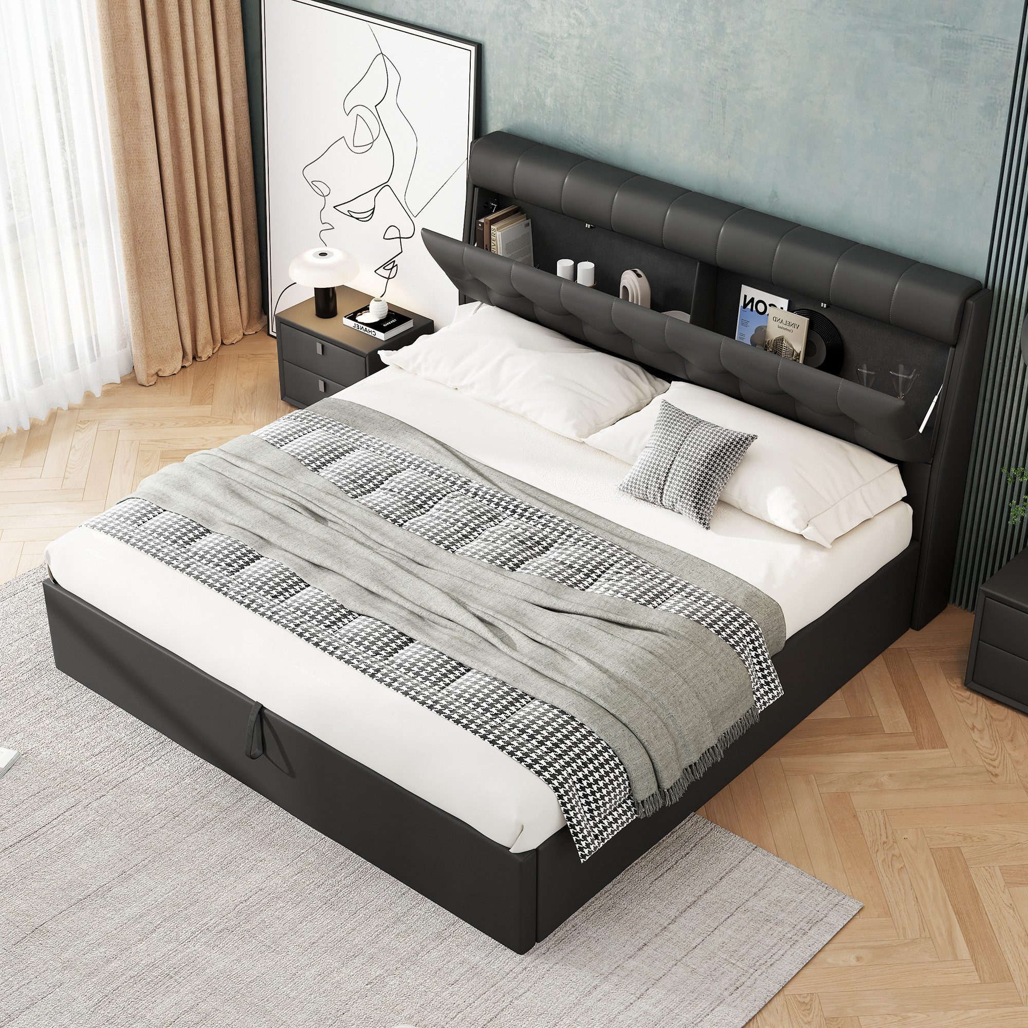 STILVORA Polsterbett 160×200 Polsterbett Funktionsbett mit günstig online kaufen