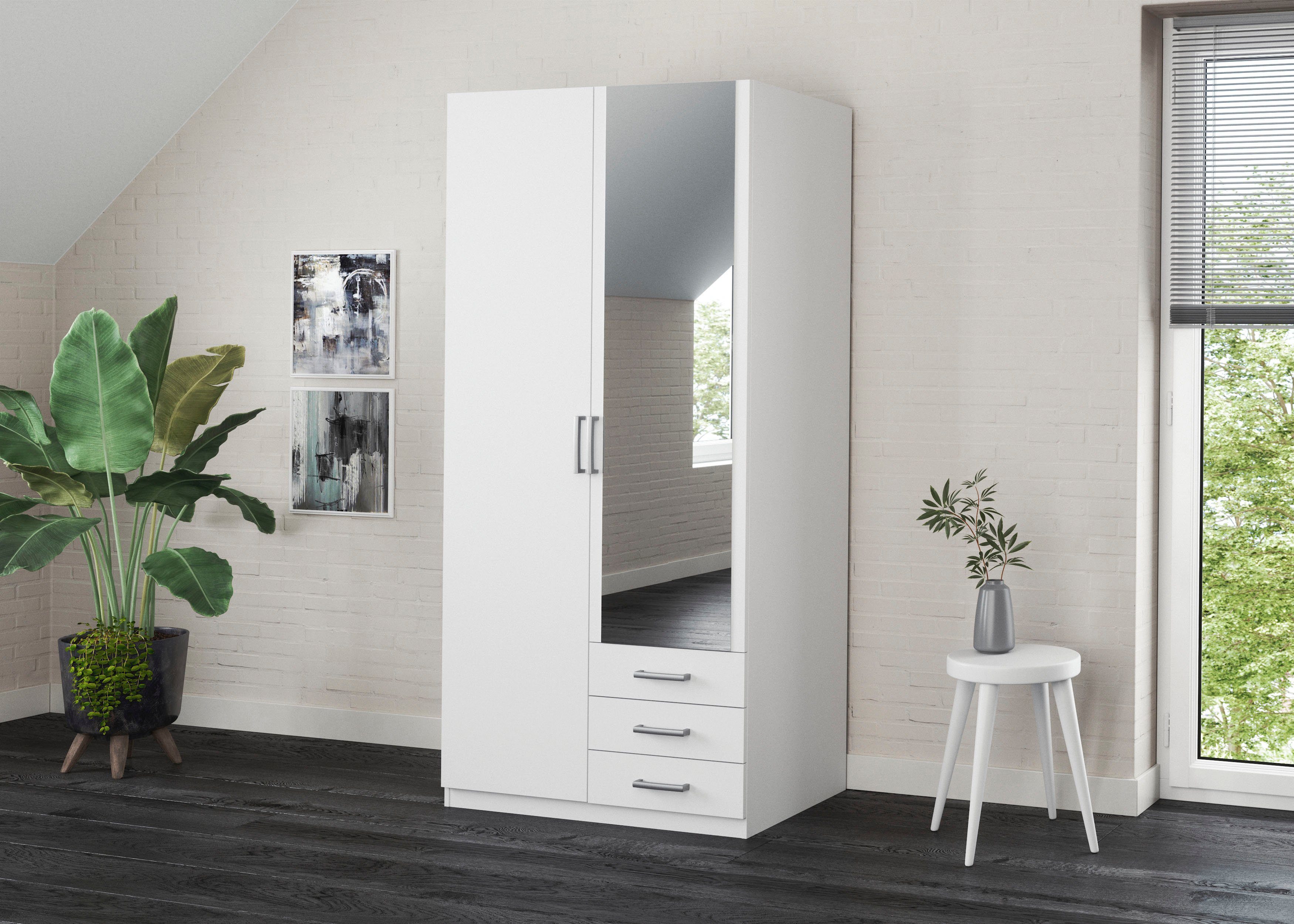 priess Kleiderschrank Amsterdam, viel Stauraum durch viele Schubkästen mit oder ohne LED-Beleuchtung