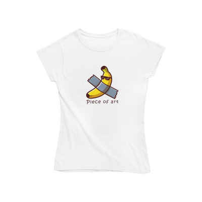 Novux T-Shirt PIECE OF ART Damen Tshirt Farbe Weiß (1-tlg) aus Baumwolle