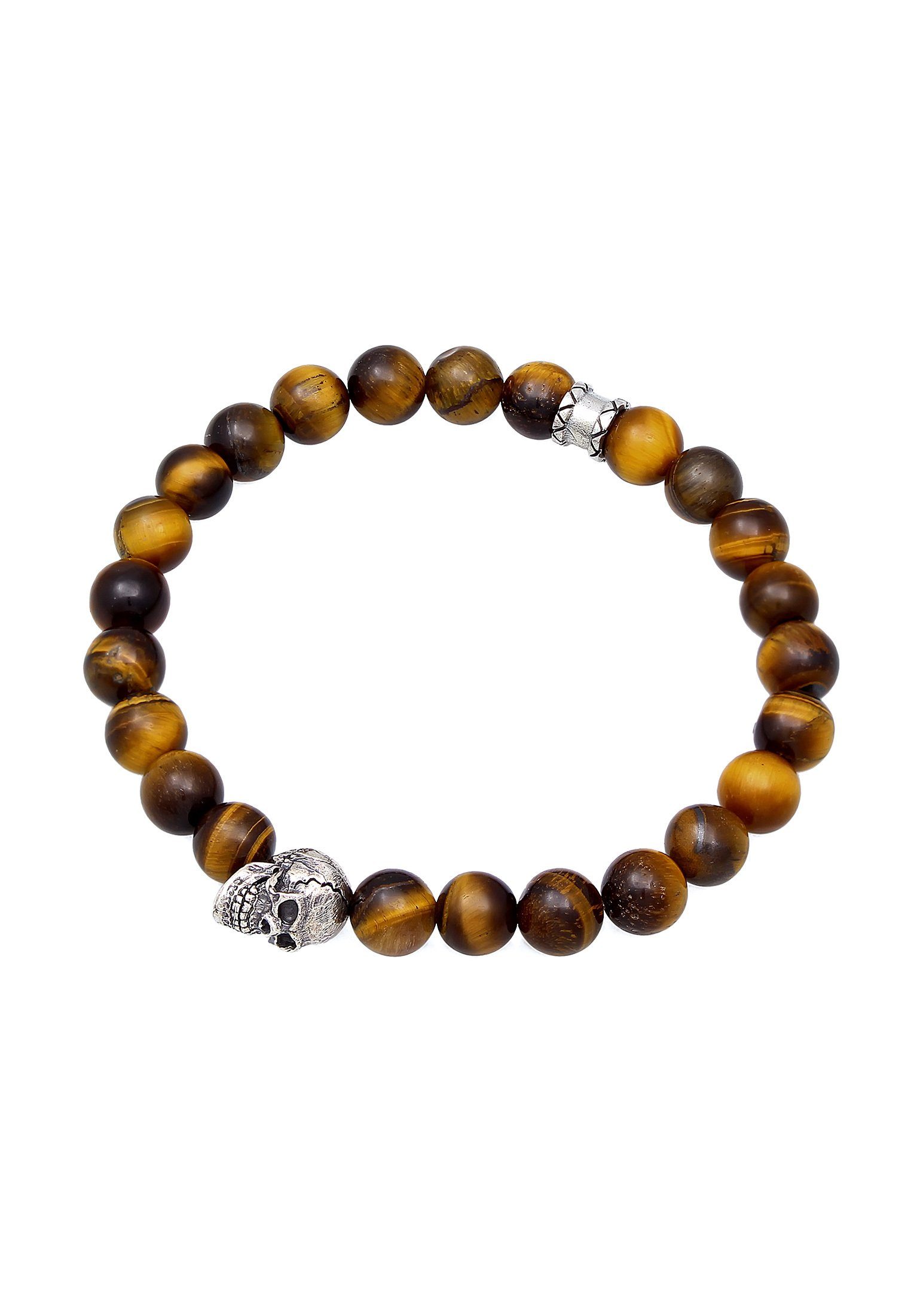 Kuzzoi Armband Tigerauge Totenkopf Bead Steinarmband günstig online kaufen