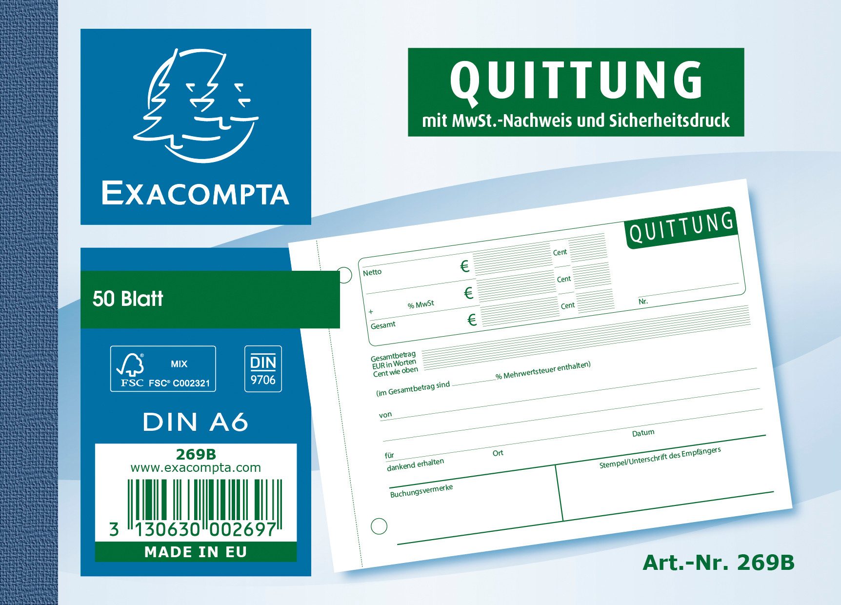 EXACOMPTA Formularblock Exacompta Quittungen A6Q 50 Bl.